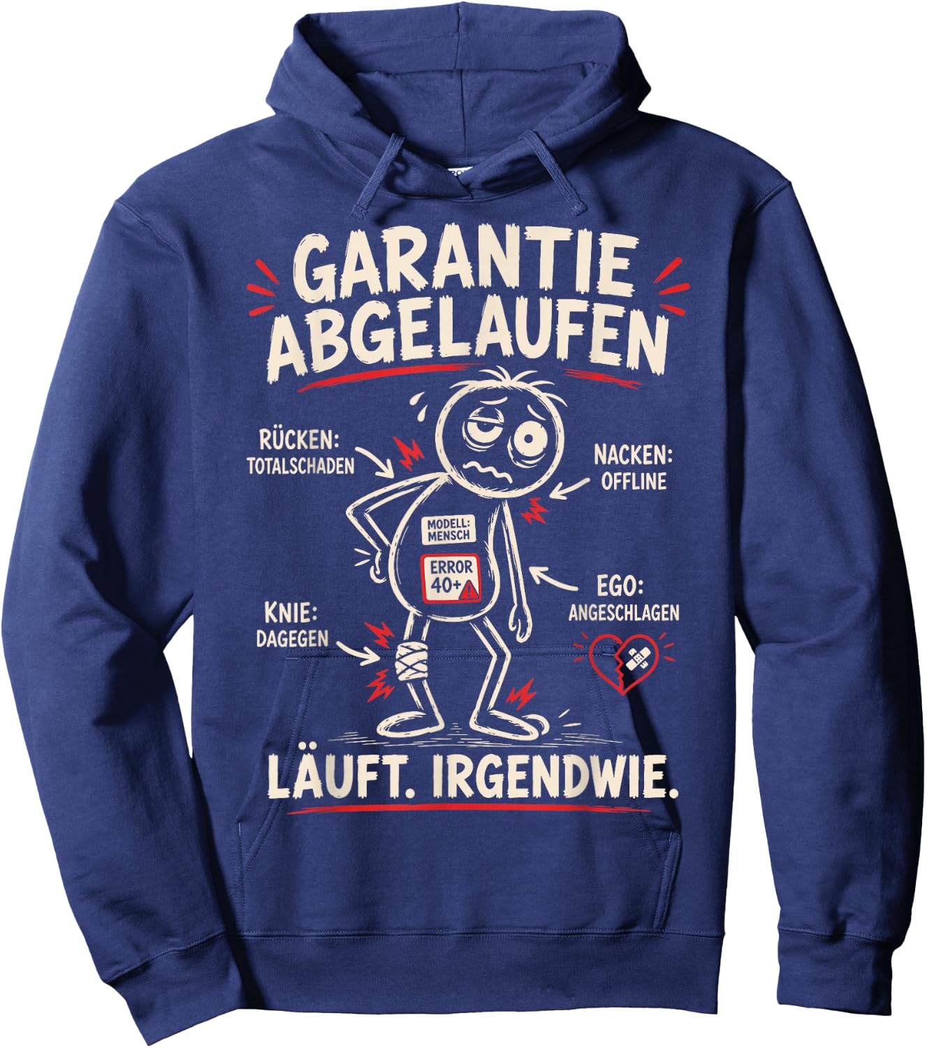 Aua Au älter Werden Alter Mann alte Frau Lustig Geburtstag Hoodie - Hoodie | Navy
