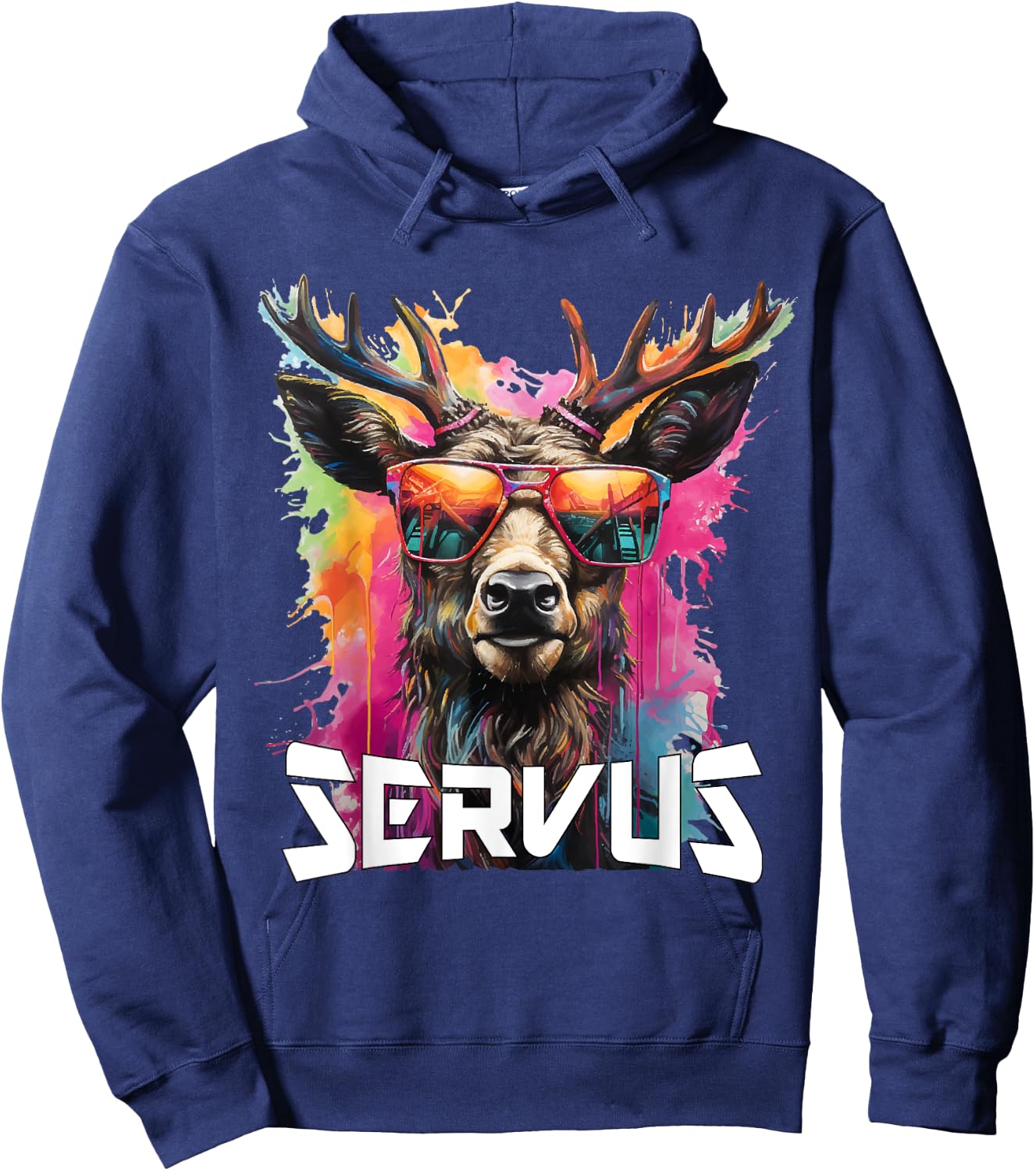 Servus Trachtenshirt Trachten Tracht Hirsch Tirol & Bayern Hoodie - Hoodie | Navy