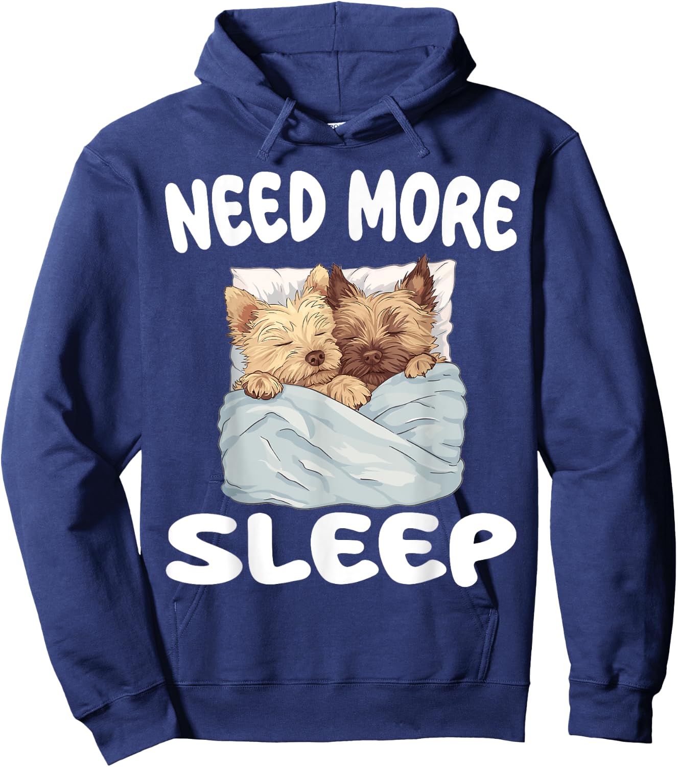 Cute Cairn Terrier Need More Sleep Pajamas Nightgown Hoodie - Hoodie | Navy