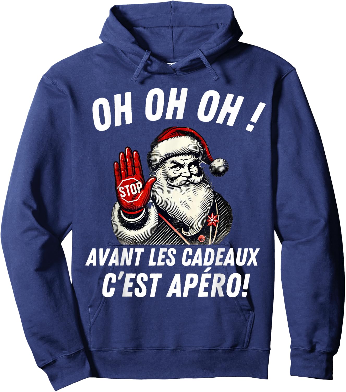 Merry Christmas 2024 Santa Claus Apero Gift Clothing Christmas Man , Black, S Hoodie - Hoodie | Navy