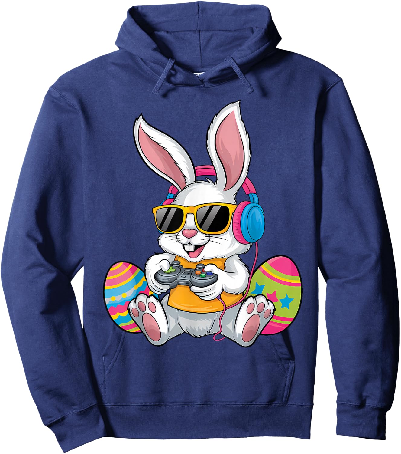 Easter Day Rabbit Gamer Funny Video Games Boys Kids Bunny Hoodie - Hoodie | Navy