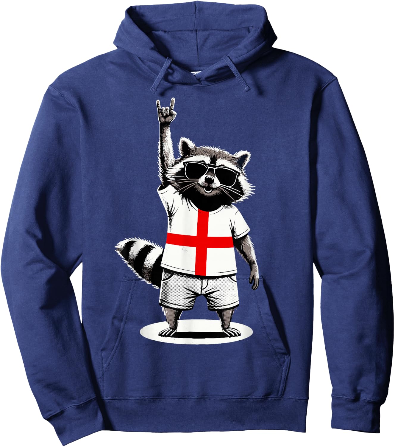 Englische Flagge Waschbär Lustig England Hoodie - Hoodie | Navy