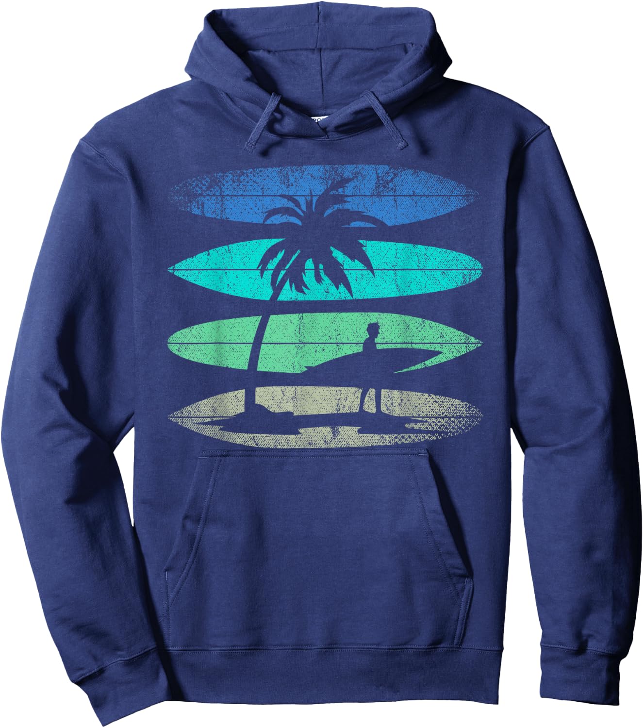 Retro Surfing Surfing Athlete Water Sports Surfer , Black Hoodie - Hoodie | Navy