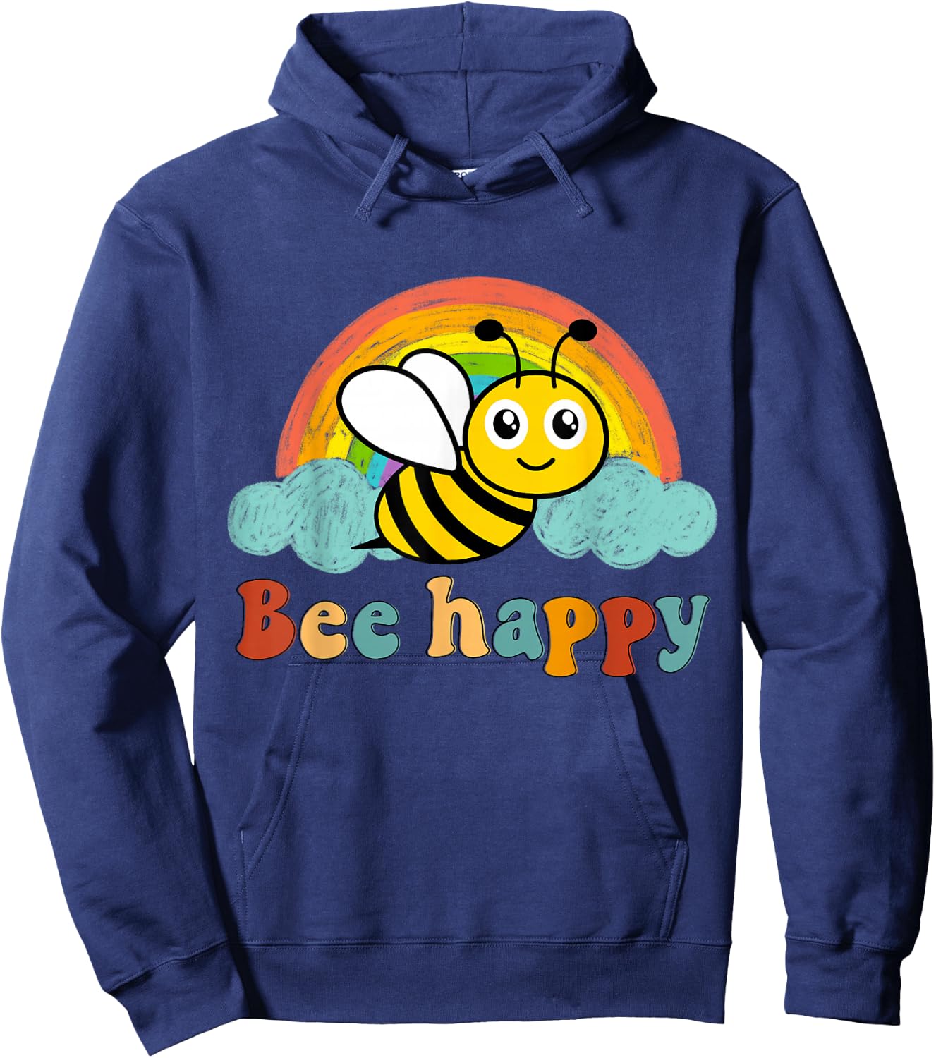 Bee Happy Funny Motif with Cute Bee Queen , black, s Hoodie - Hoodie | Navy
