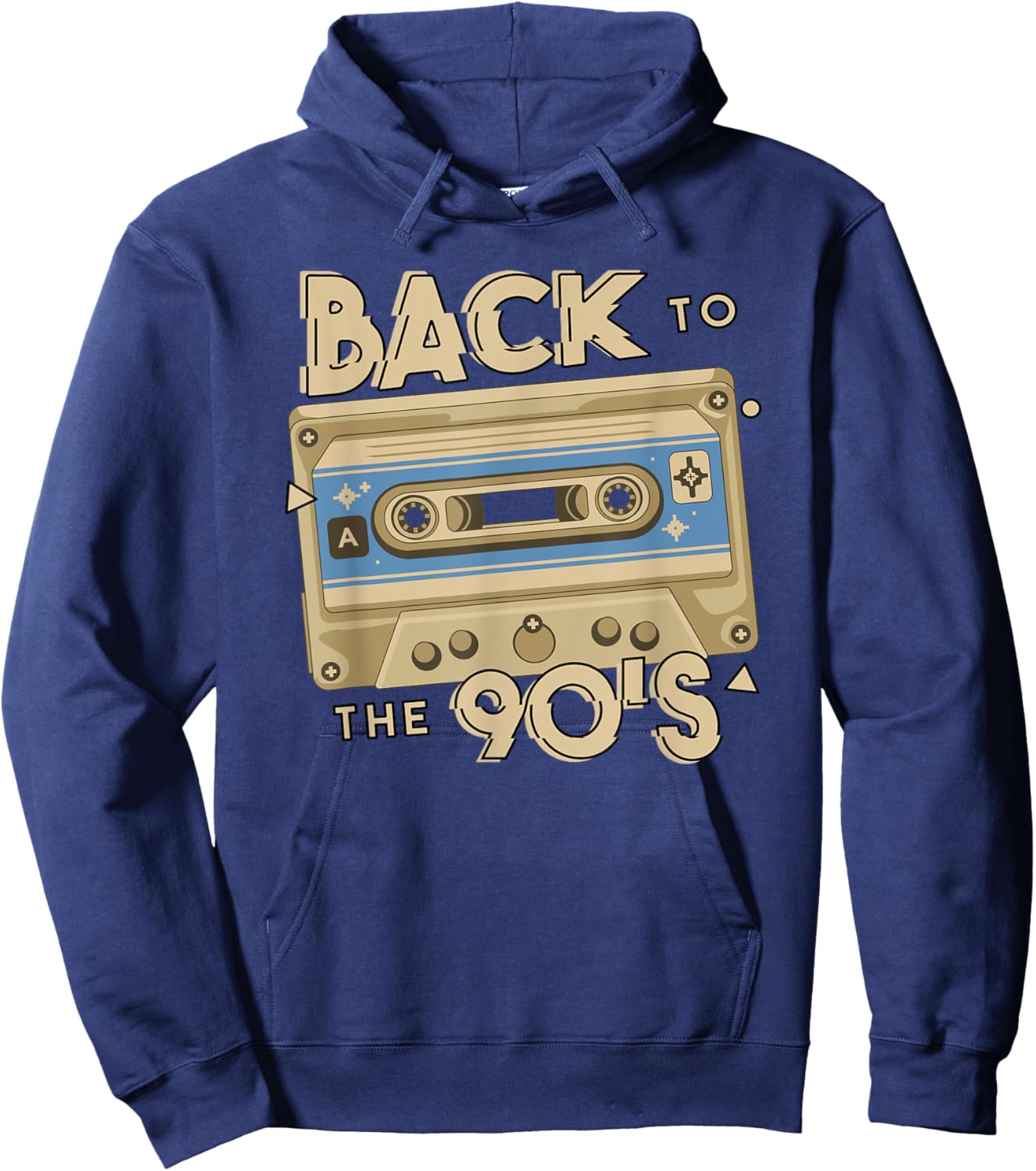 Men's Women's Kids Vintage Retro Back To 90's Graphic Design Hoodie - Hoodie | Navy