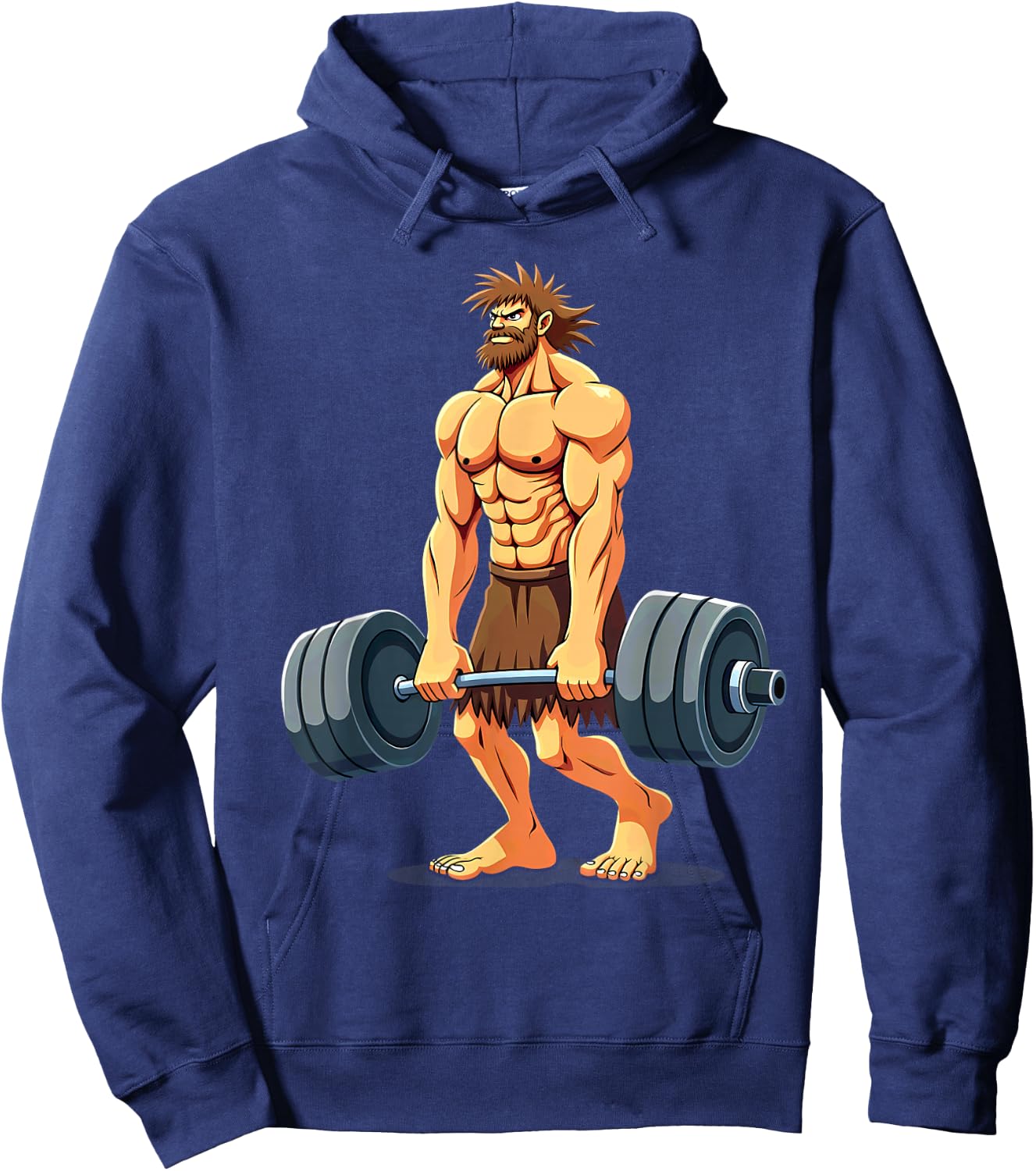 Workout Gym Caveman Deadlift Weightlifting Hoodie - Hoodie | Navy