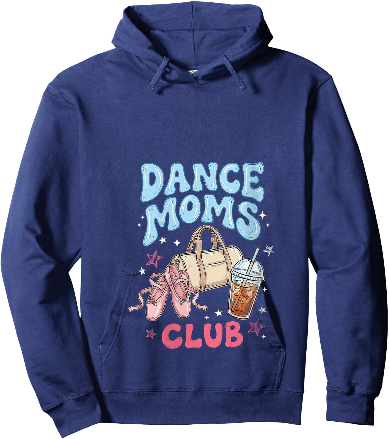 Women's Dance Moms Club Coquette Bow Mother's Day Dancing Mom Dancer V-Neck Hoodie - Hoodie | Navy
