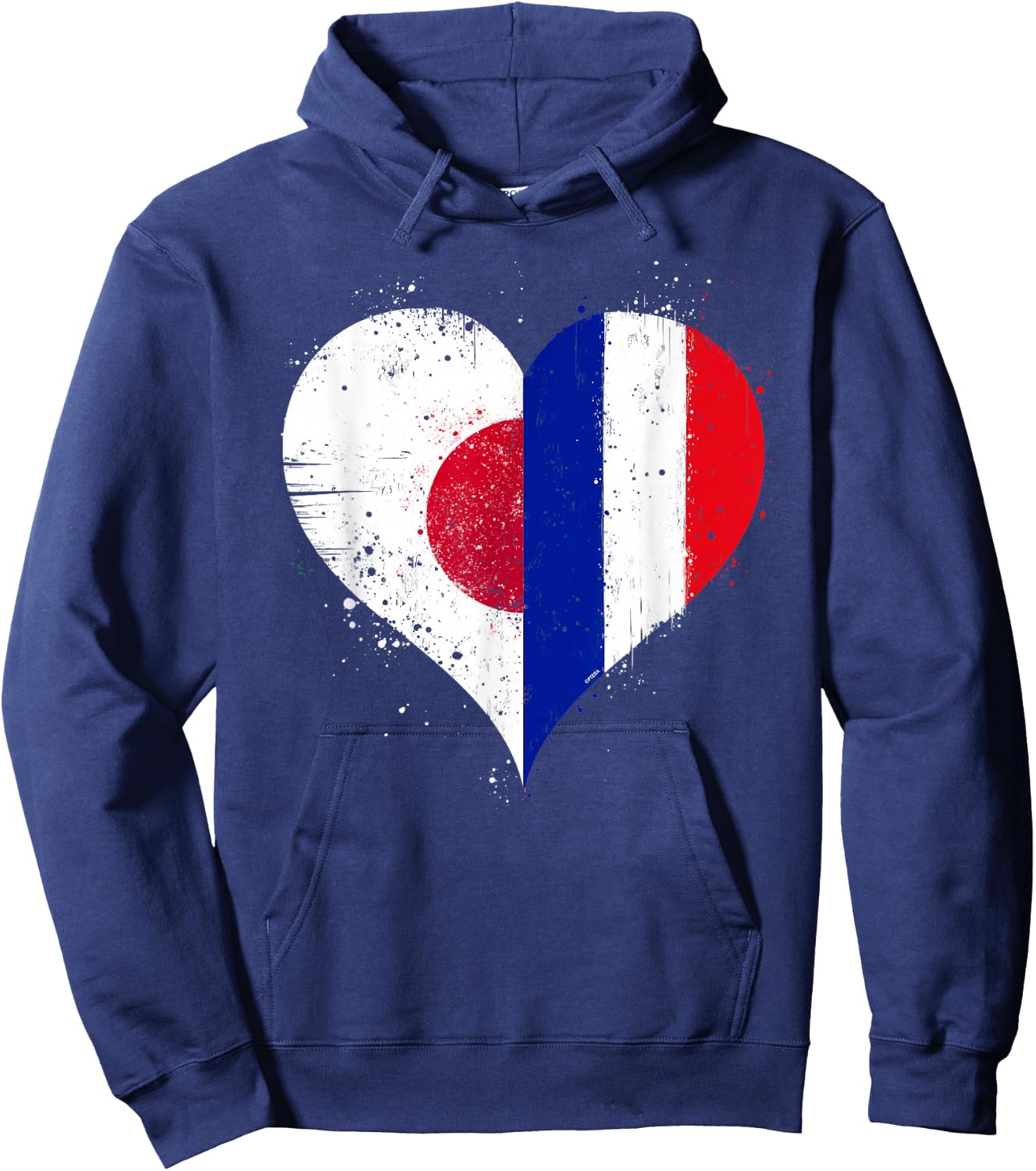 Flag Japan France Great for Proud Japanese French Hoodie - Hoodie | Navy
