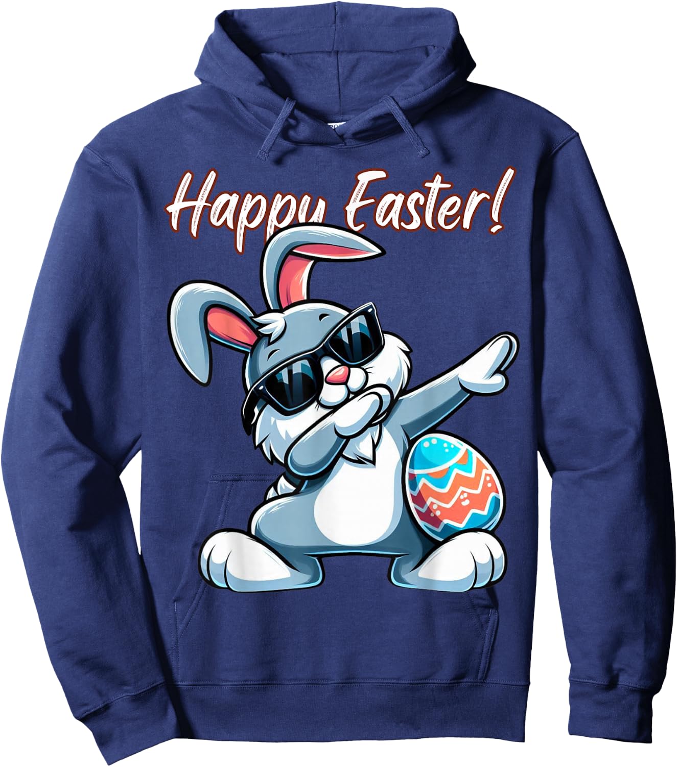 Dabbing Rabbit Easter Eggs Dab Boys Girls Kids Bunny Hoodie - Hoodie | Navy