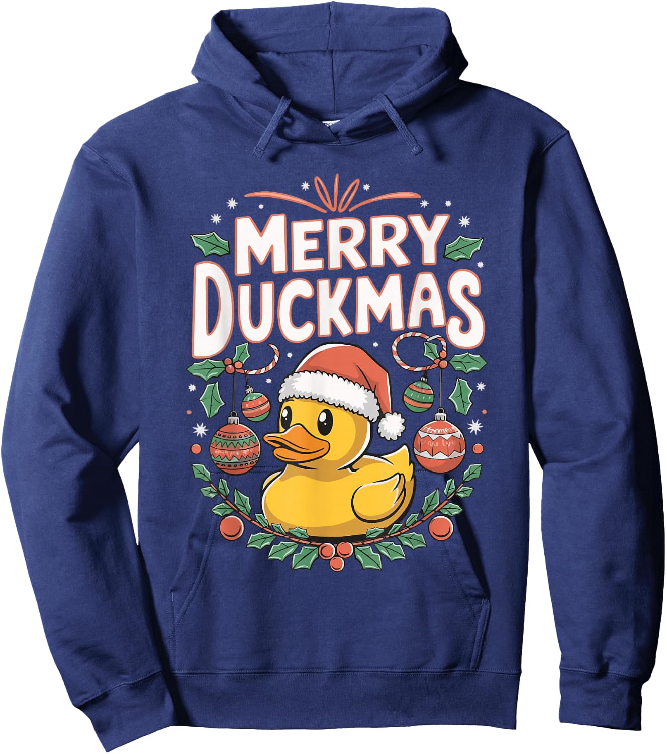 Merry Duckmas Christmas Rubber Duck Hoodie - Hoodie | Navy