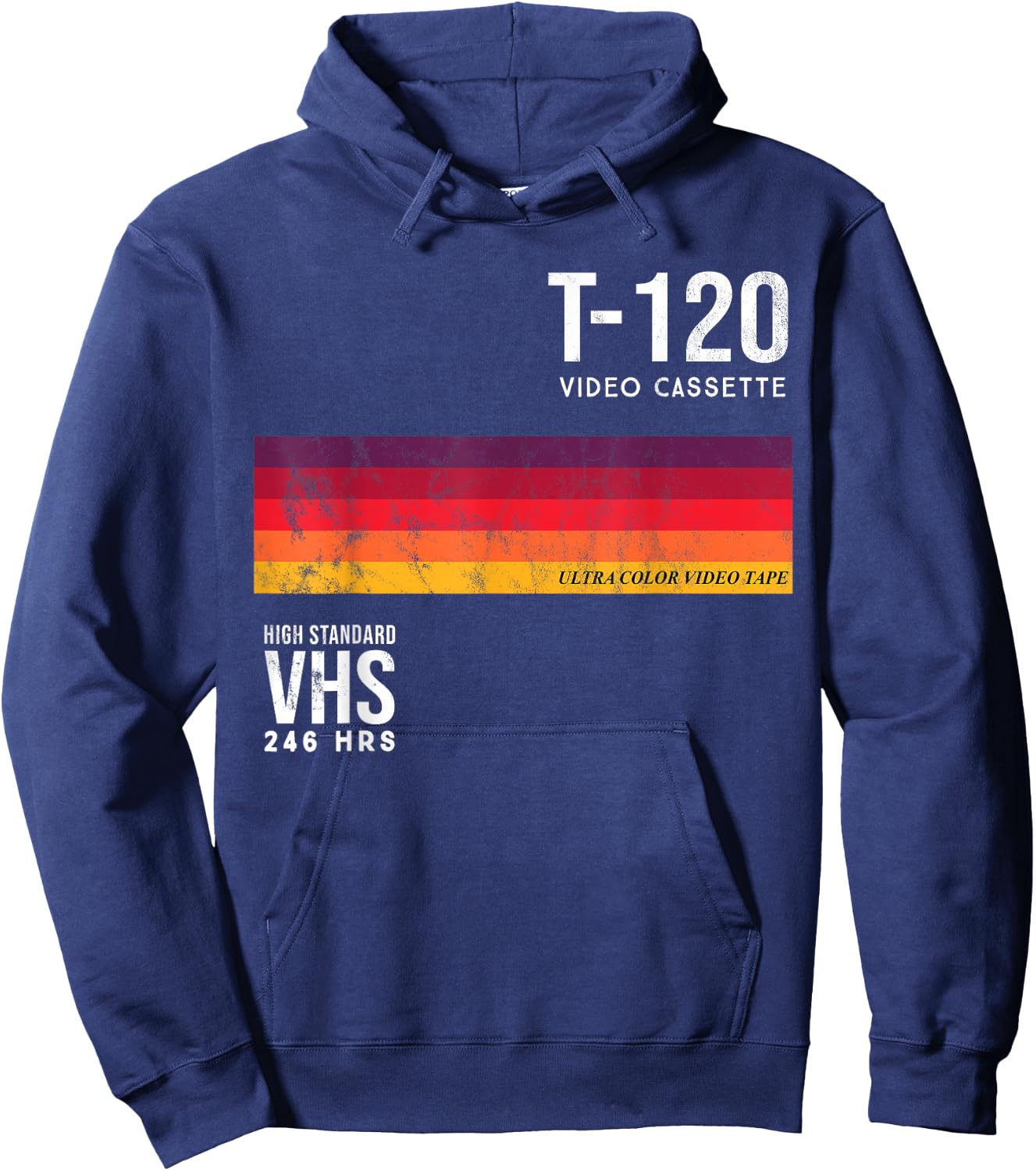 Vintage 80s VHS video cassette tape , Black, S Hoodie - Hoodie | Navy