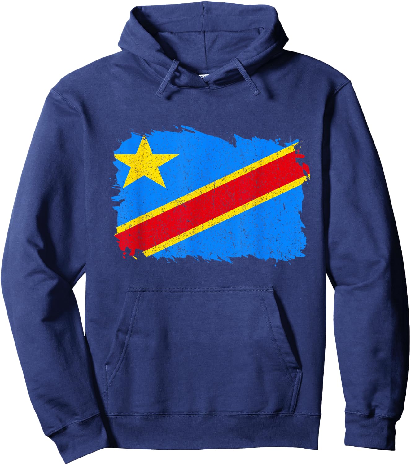Republic Of Congo DRC Vintage Congolese Roots Congo Flag Hoodie - Hoodie | Navy