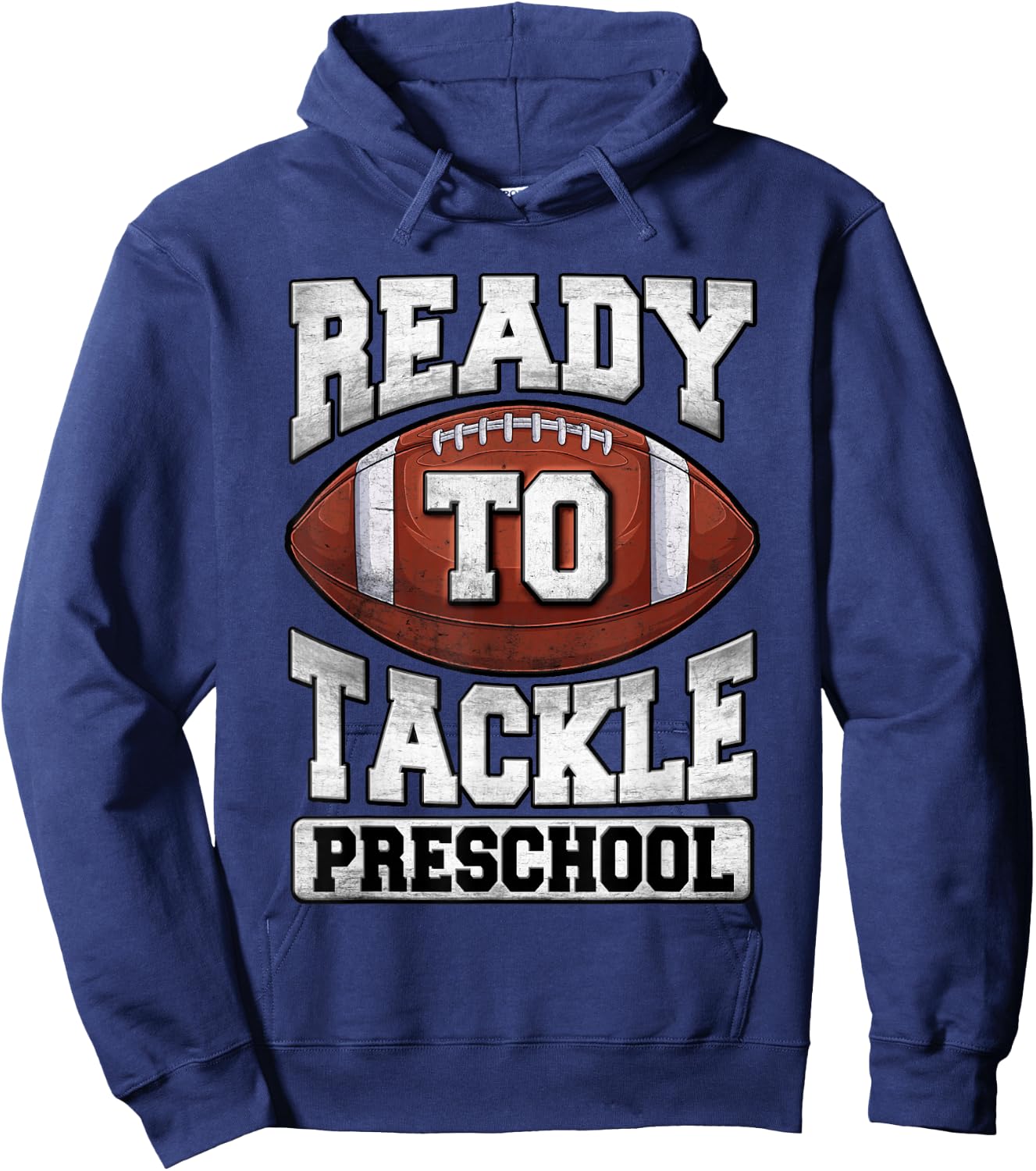 Ready To Tackle Preschool Back To School Football Fan Boys Hoodie - Hoodie | Navy