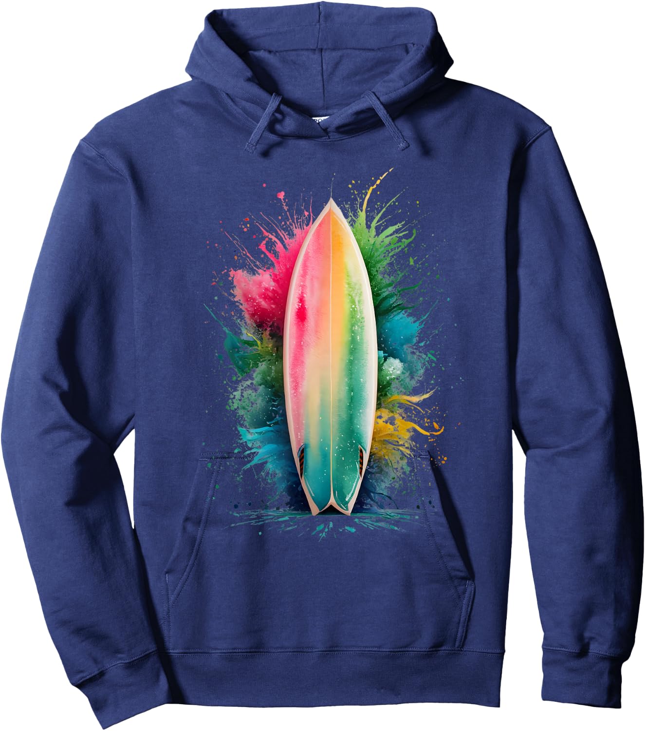 Surfer Herren Damen Bunt Aquarell Surfen Hoodie - Hoodie | Navy