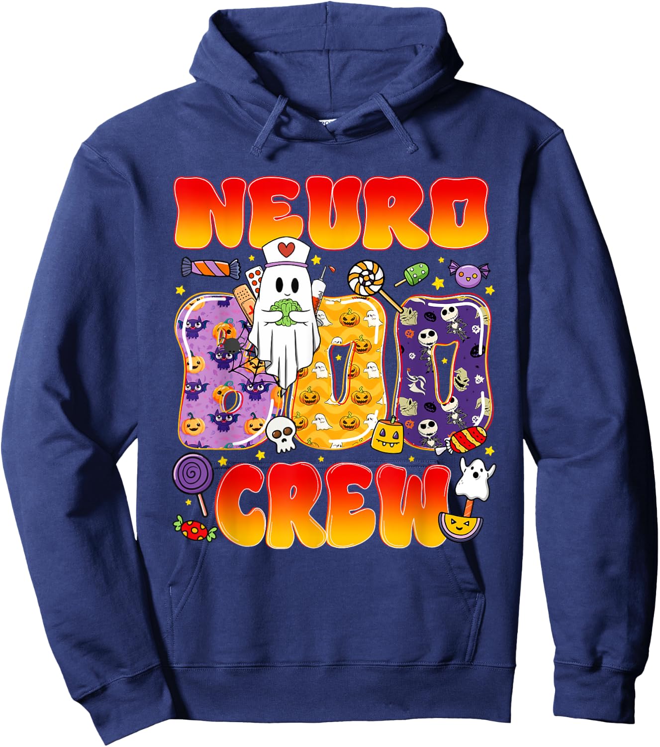 Neuro Boo Crew Neuro Nurse Funny Halloween Hoodie - Hoodie | Navy