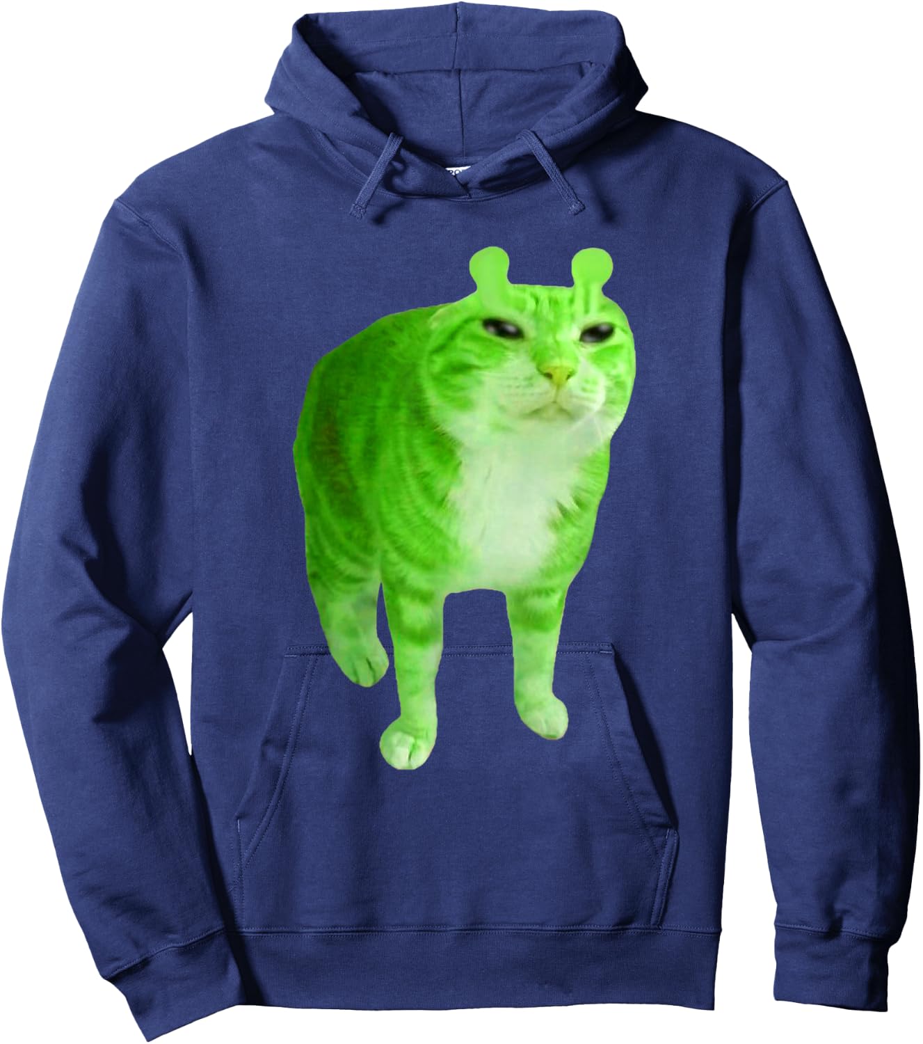 Gnarp Cat Silly Alien Cat Meme Brainrot Meme Funny Silly Cat Hoodie - Hoodie | Navy