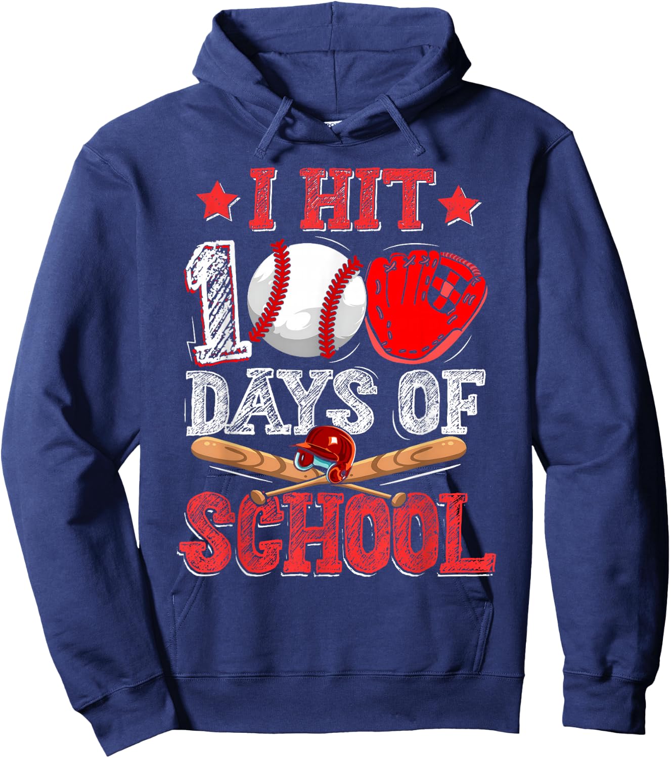 Bat 100th Day Of School Hoodie - Hoodie | Navy