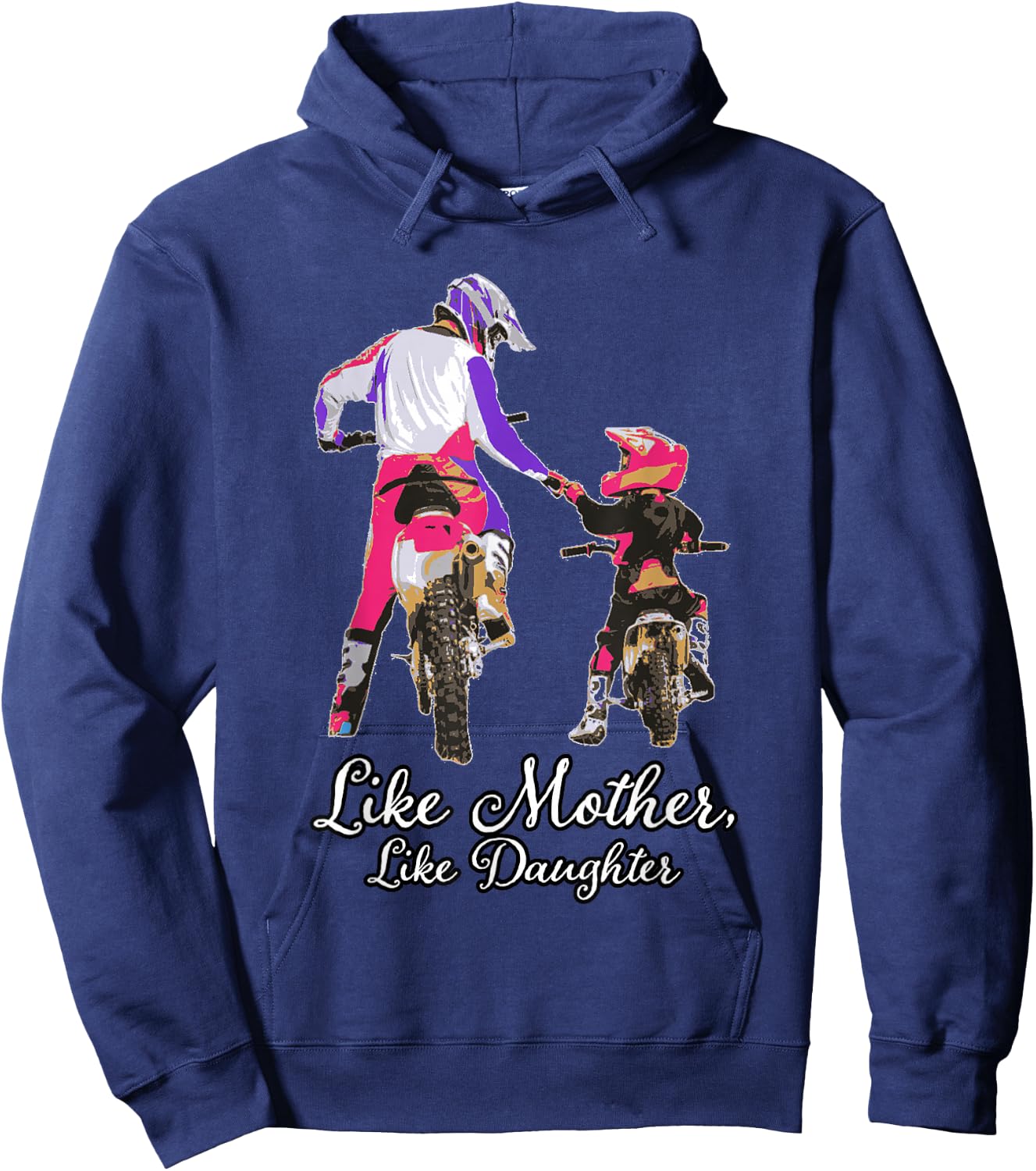 Like mother and daughter, dirt bike, motocross off-roading Hoodie - Hoodie | Navy
