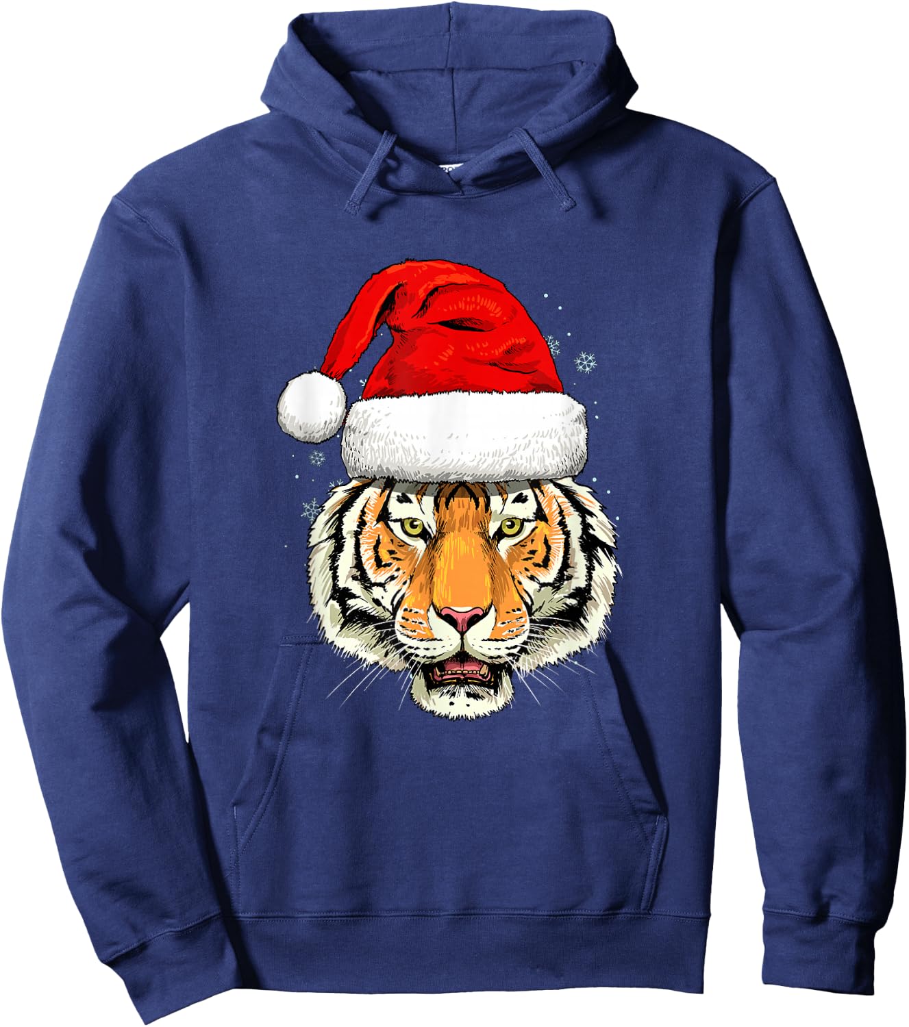 Christmas Shirt Santa Tiger Xmas Holiday Animal Tiger Lover Hoodie - Hoodie | Navy