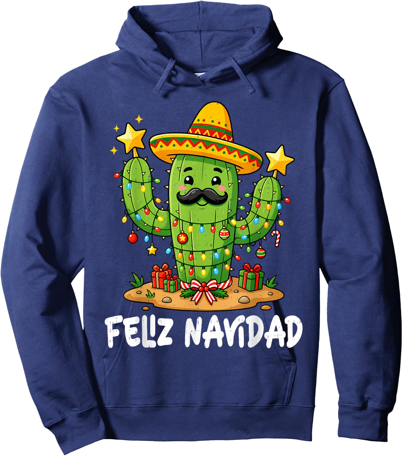 Cactus Mexican Tree Summer Christmas in July Xmas Party Men Hoodie - Hoodie | Navy