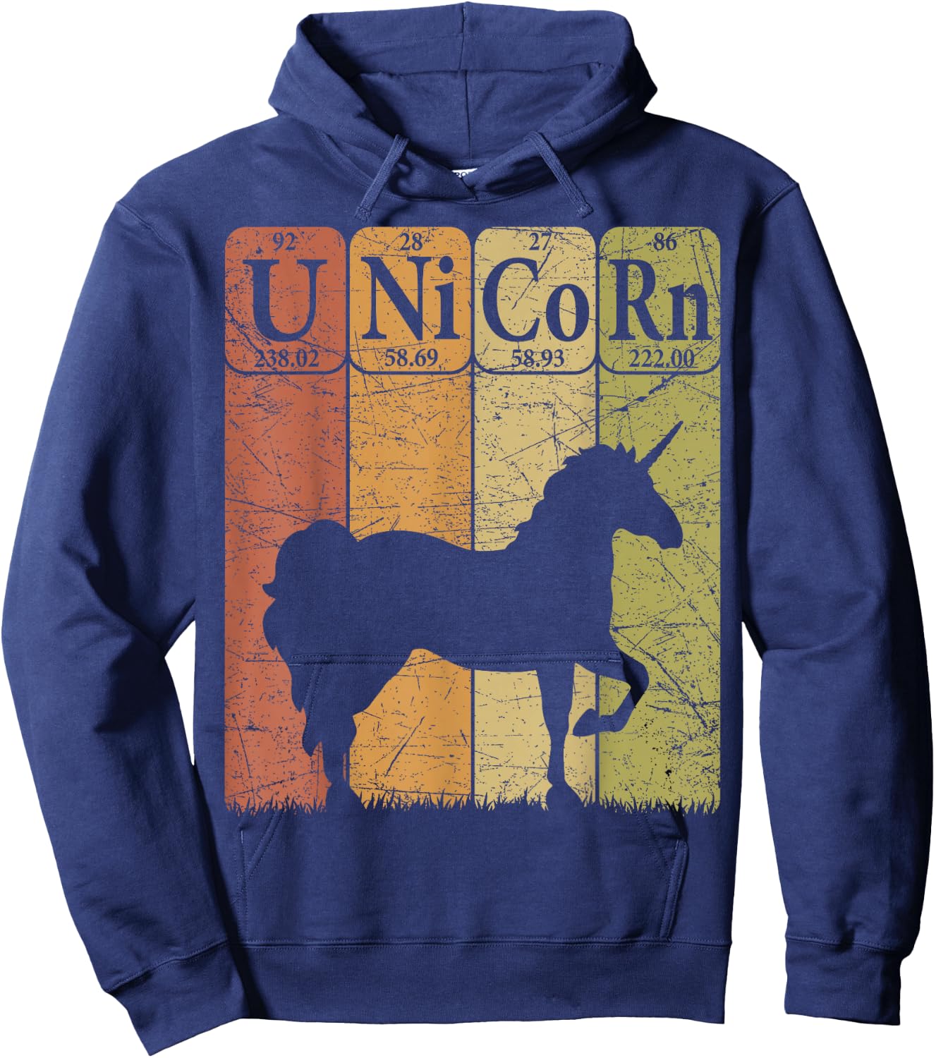 Unicorn Periodic Table Elements Unicorn Lover Nerdy Hoodie - Hoodie | Navy
