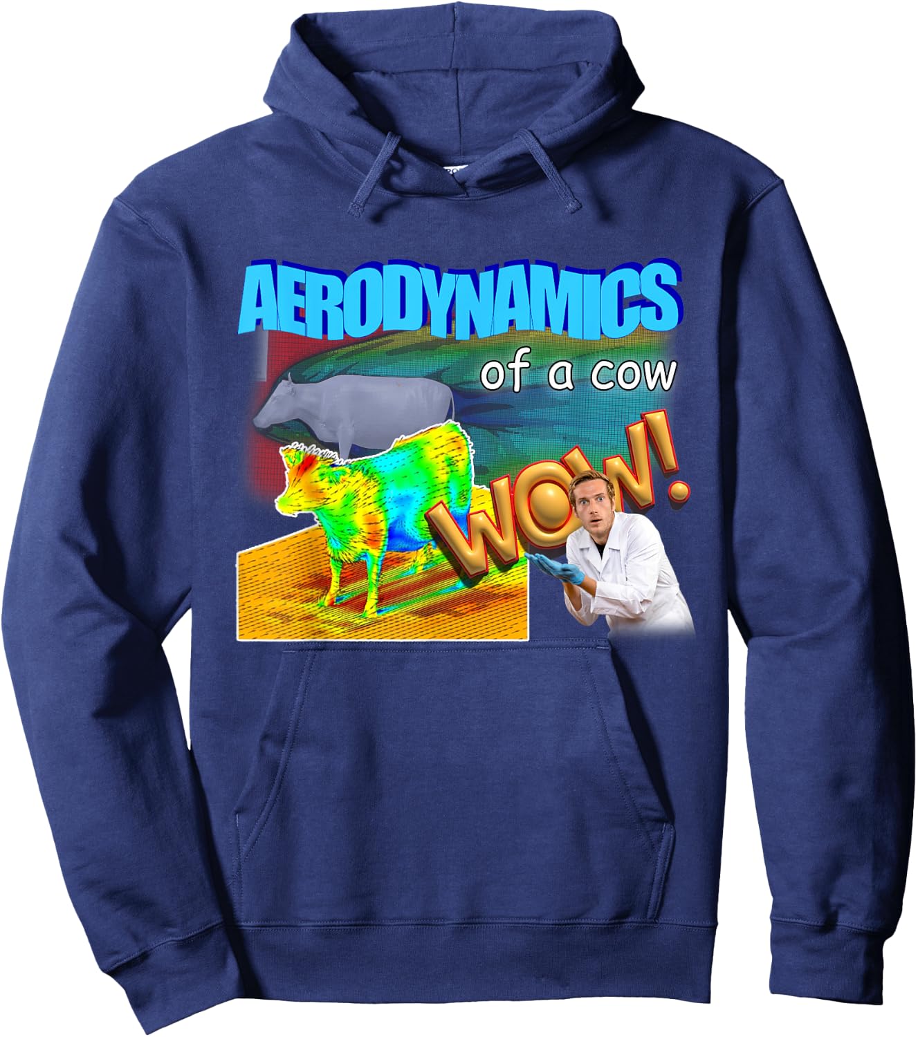 Aerodynamics Of A Cow Physics Meme Hoodie - Hoodie | Navy