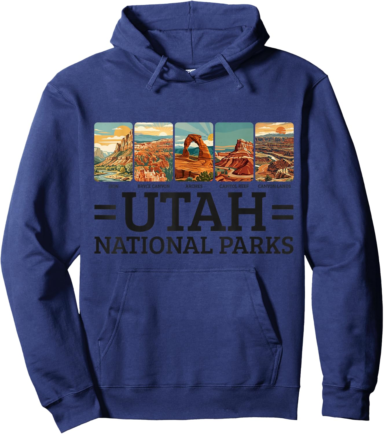 Utah National Parks Arches Bryce Canyon Zion Capitol Reef Hoodie - Hoodie | Navy