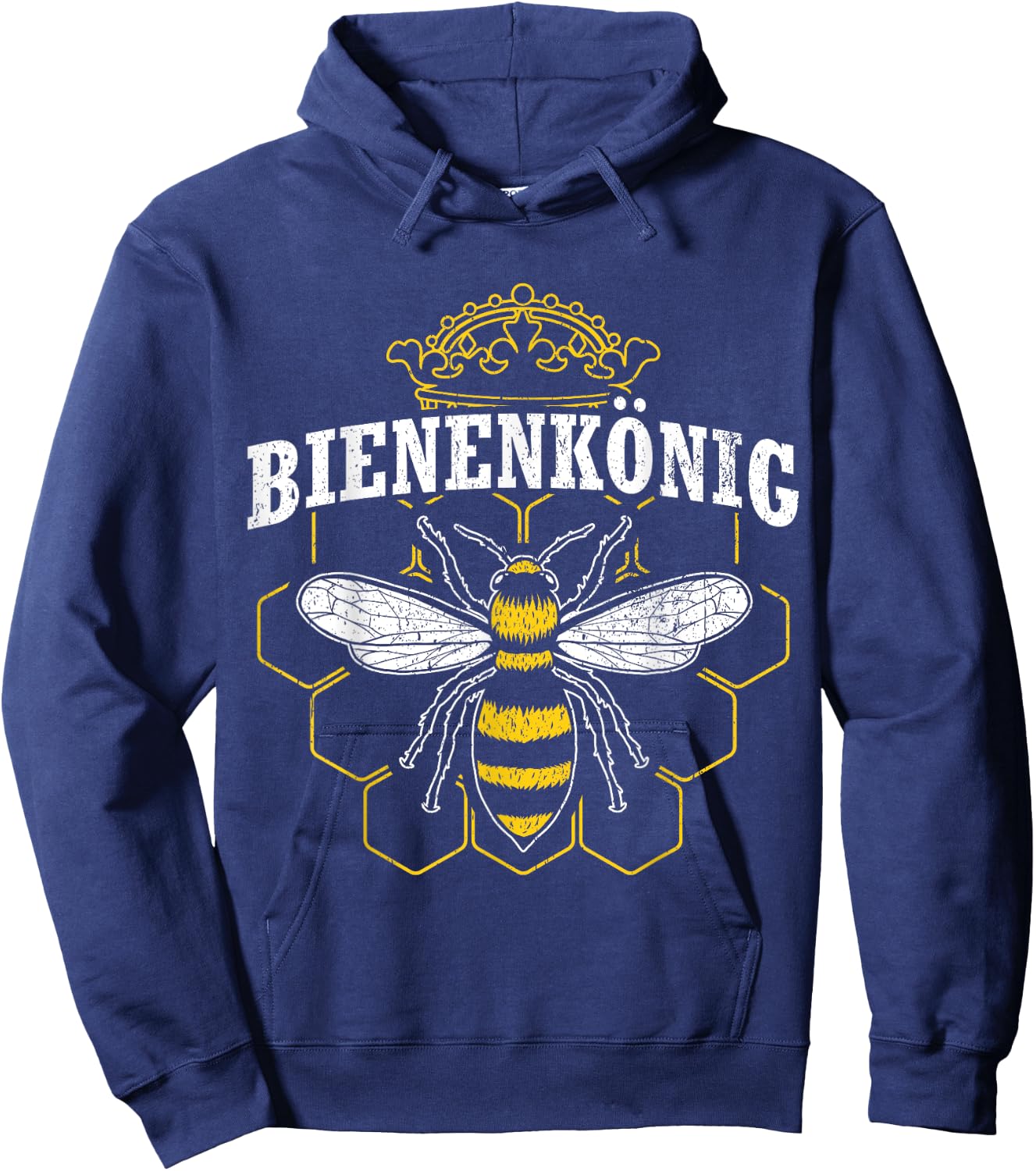 Men's Bee King | Beekeeper Gift Beekeeping Bee Breeder Bee , black, s Hoodie - Hoodie | Navy