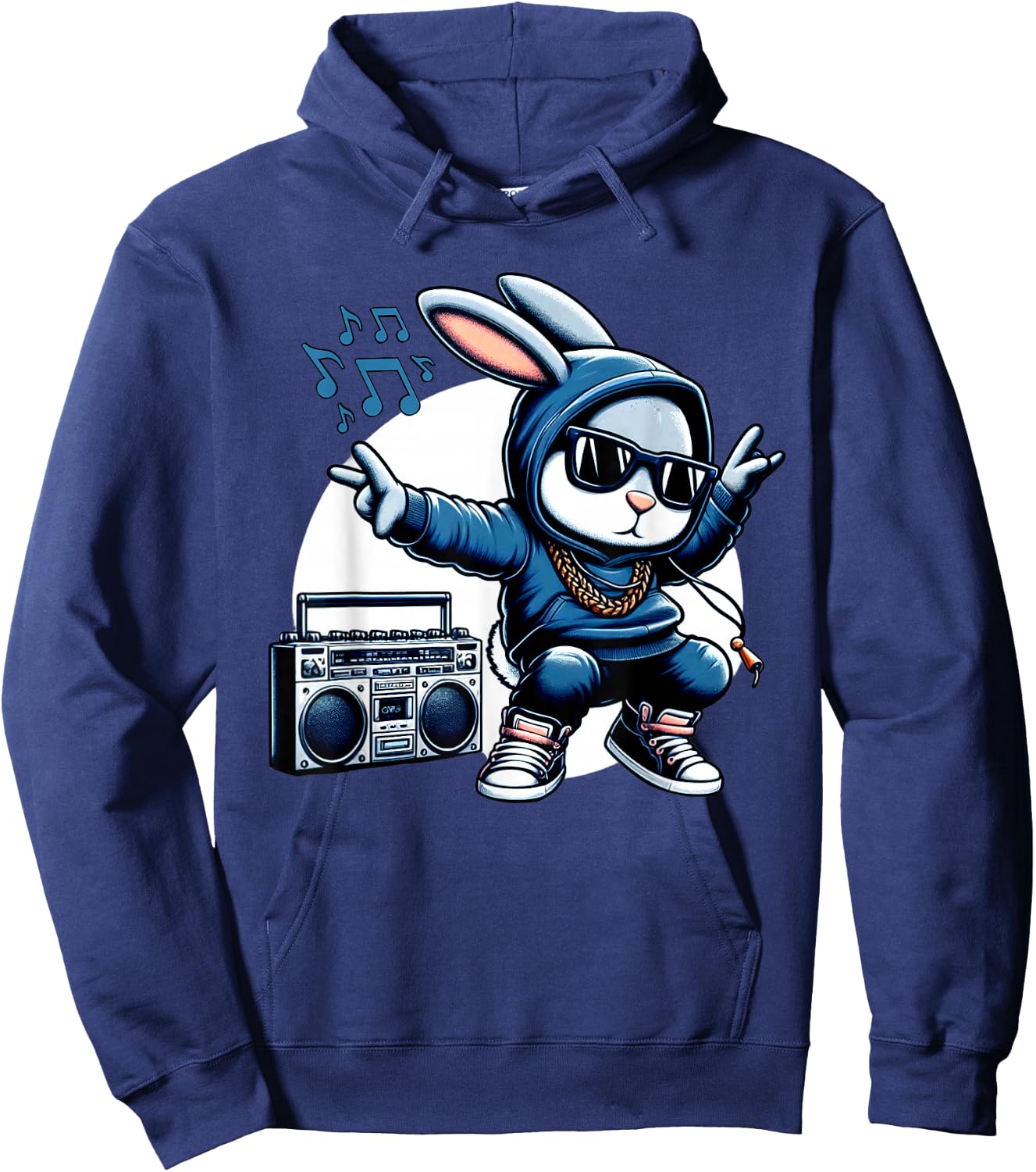 Thug Bunny Gangster Rabbit Break Dancing 80's Dance Rabbit Hoodie - Hoodie | Navy