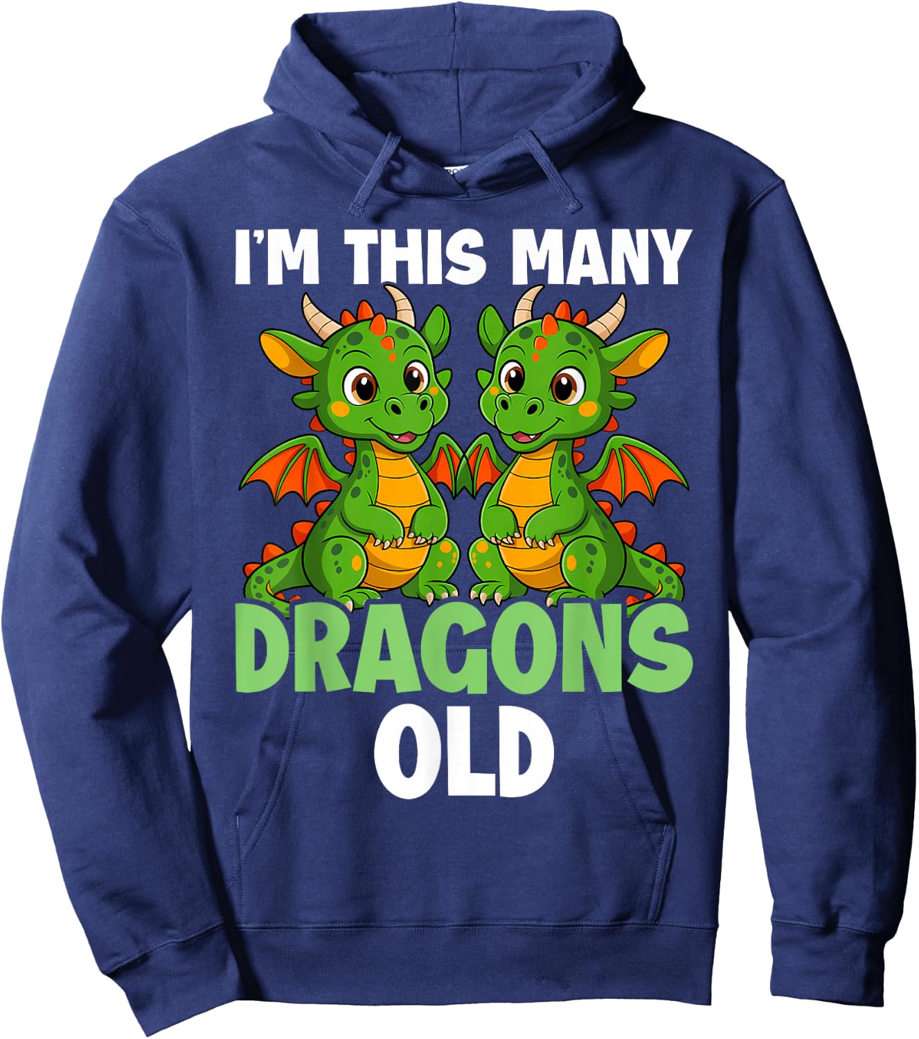 I'm This Many Dragons Old - 2nd Birthday 2 Years Old Bday Hoodie - Hoodie | Navy