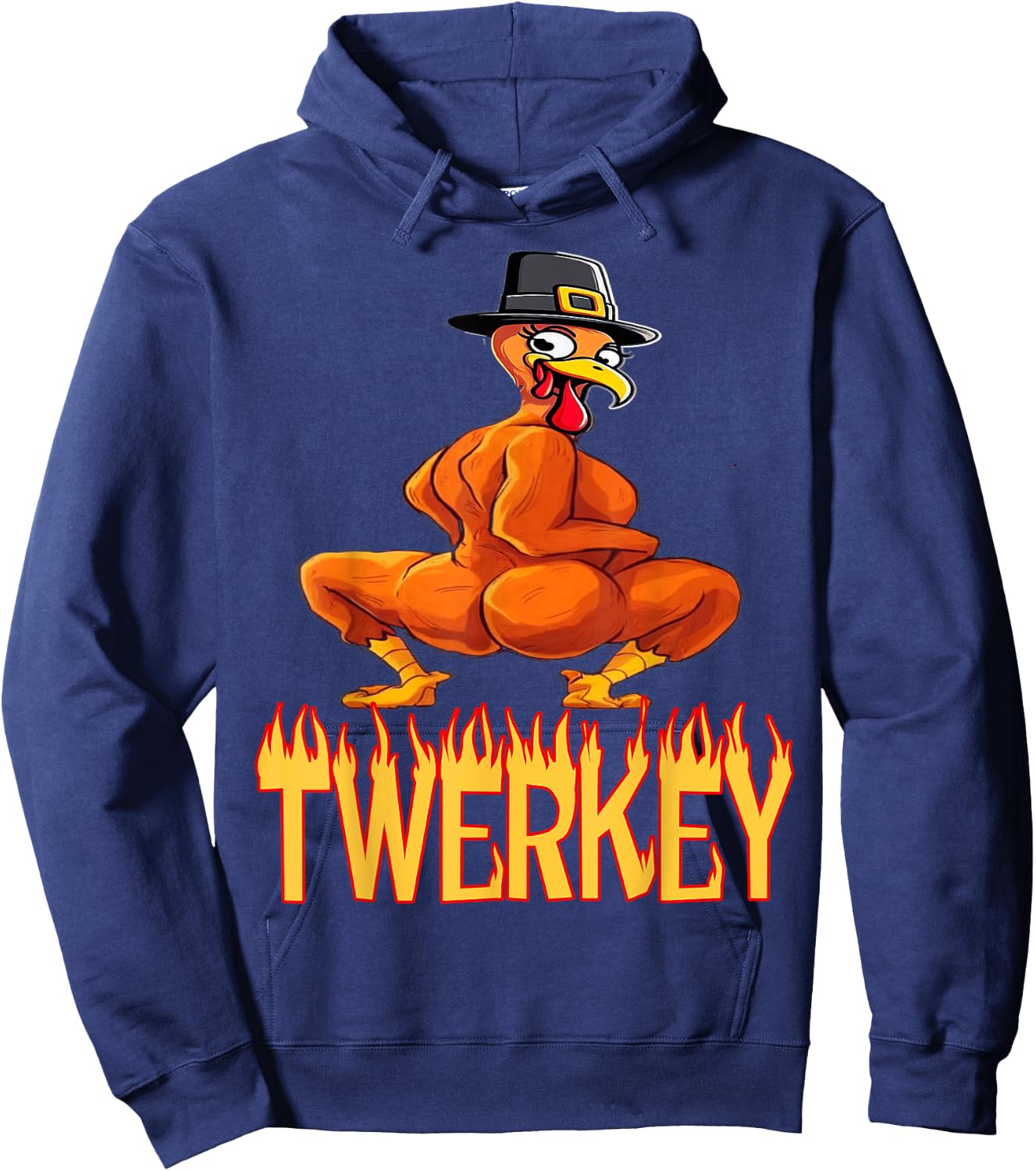 Twerkey Twerk Twerking Funny Dancing Turkey Thanksgiving Hoodie - Hoodie | Navy