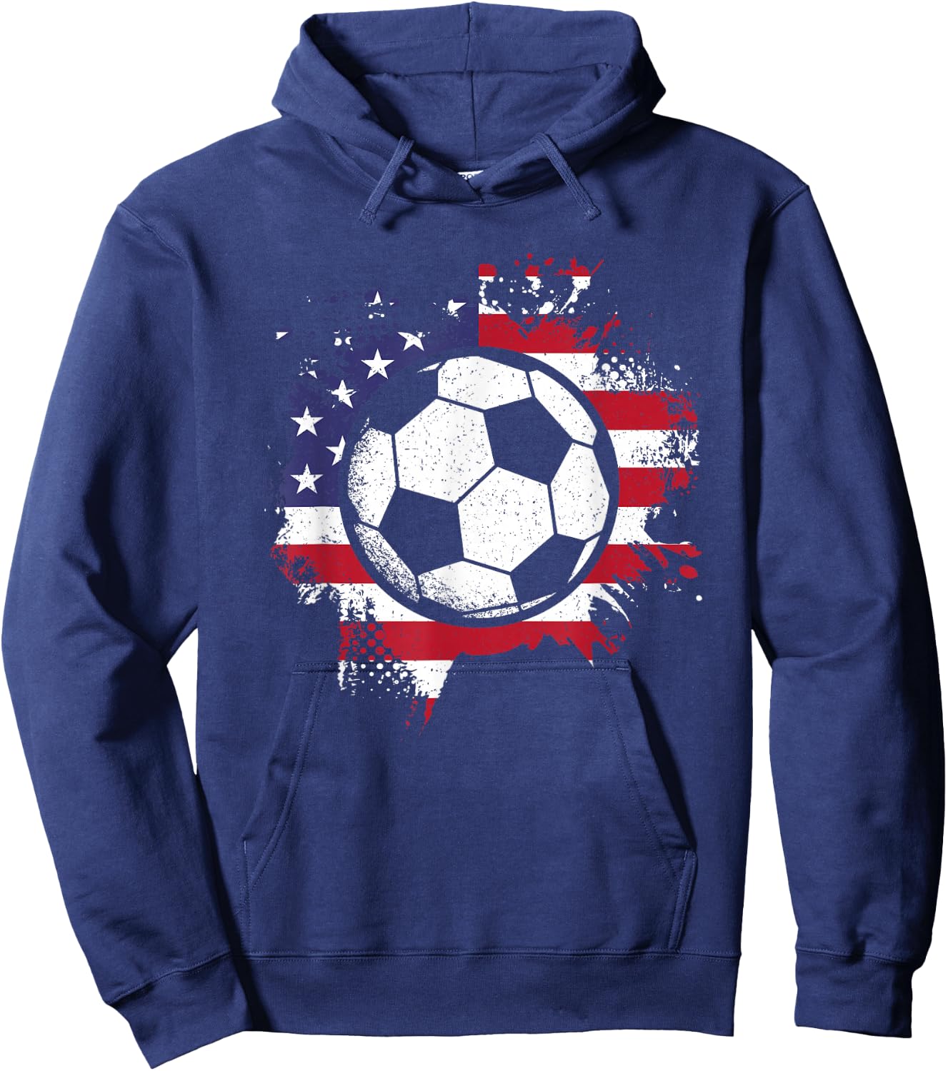 American Flag Soccer Ball Soccer Player Men Women Kids Hoodie - Hoodie | Navy
