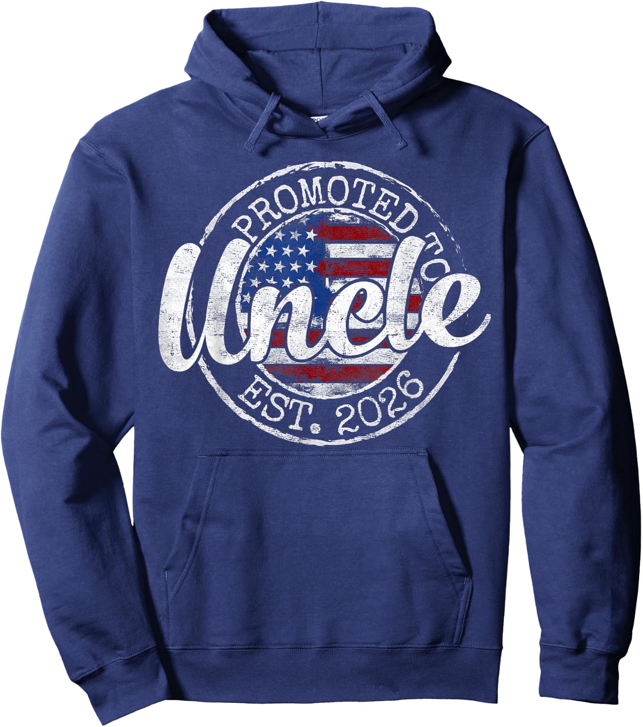 Promoted to Uncle Est 2026 Stamp First Time Uncle to Be Hoodie - Hoodie | Navy