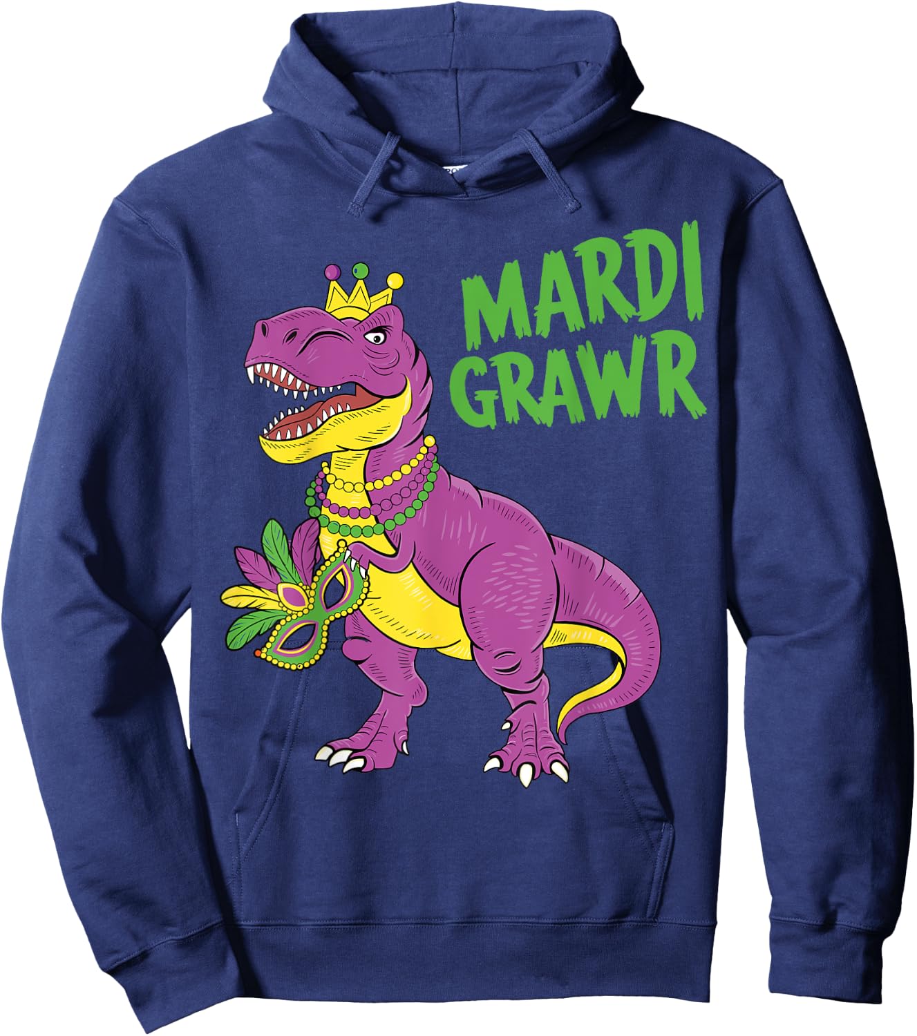 Mardi gras dinosaur t-rex mardi grawr for kids toddler Hoodie - Hoodie | Navy