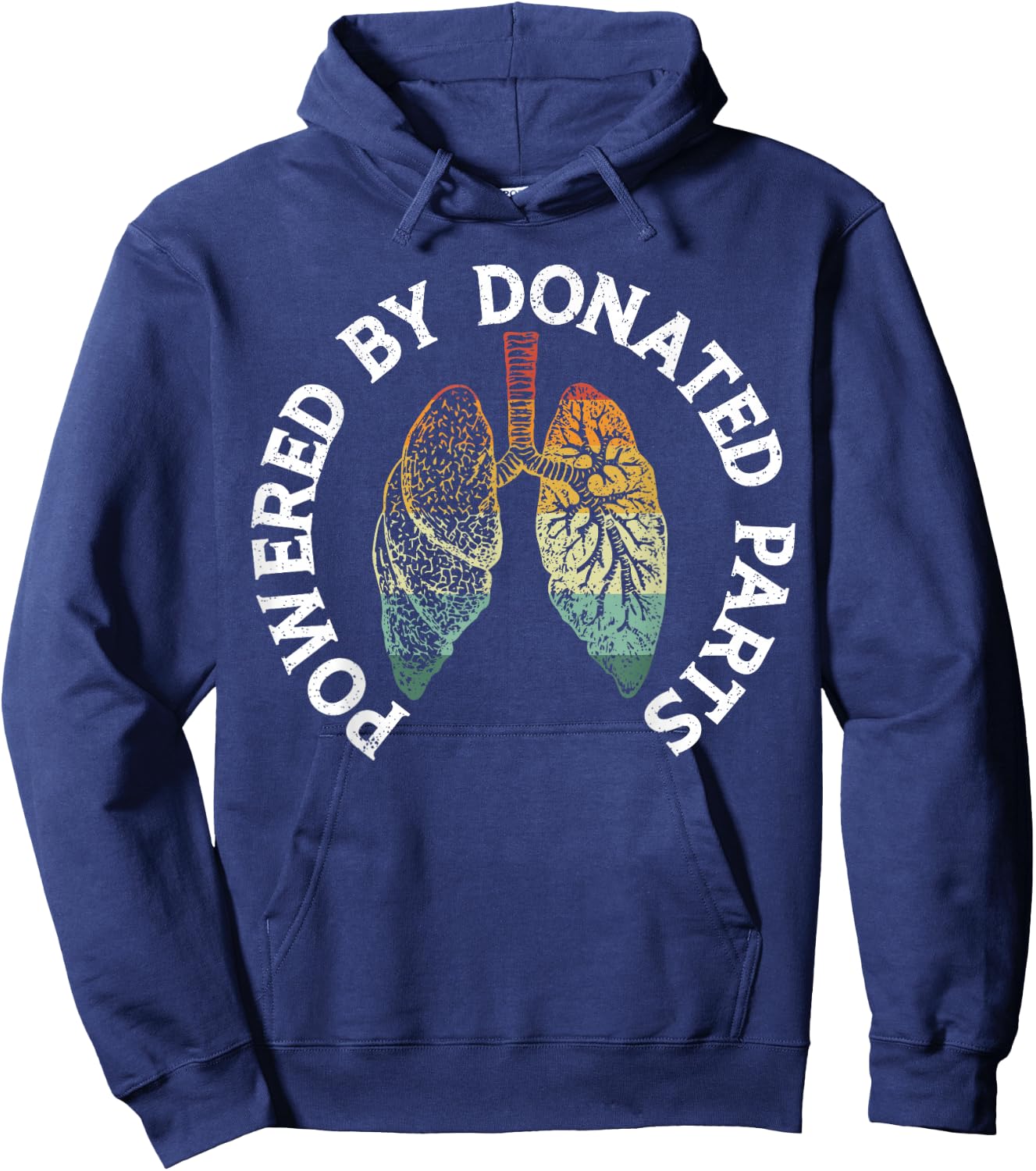 Organ Transplant SteMi Apparel Powered By Donated Parts Lung Transplant Warrior Hoodie - Hoodie | Navy
