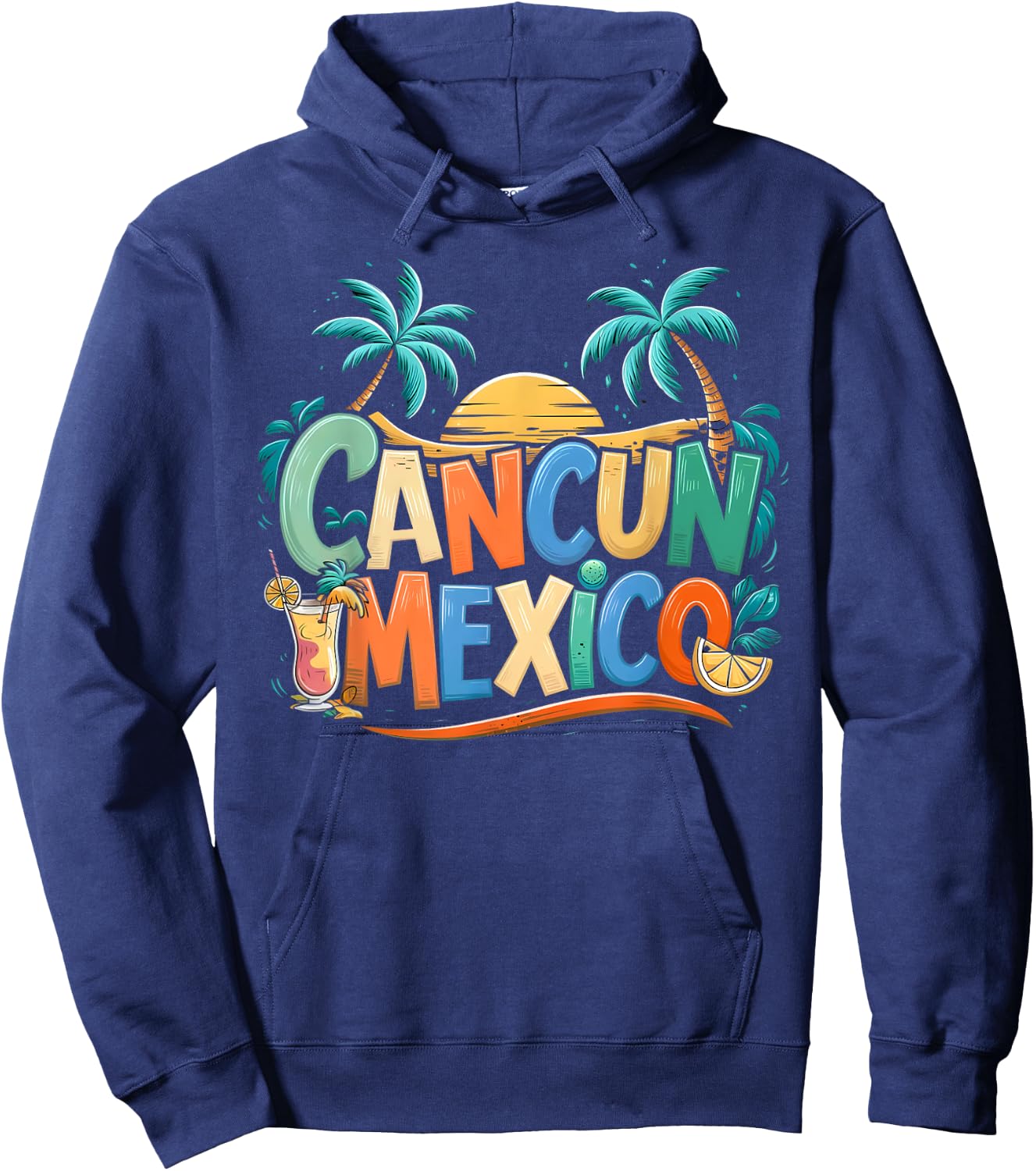 Cancun Mexico Sunset Palm Beach Cancun Mexico Hoodie - Hoodie | Navy