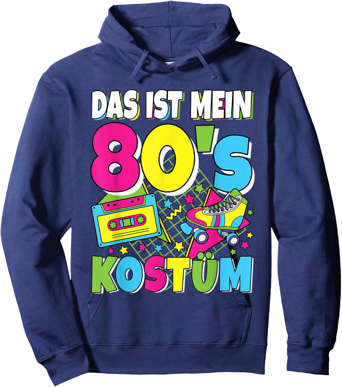 80s Outfit Women's Men's 80s Theme Party 80s Costume , black Hoodie - Hoodie | Navy