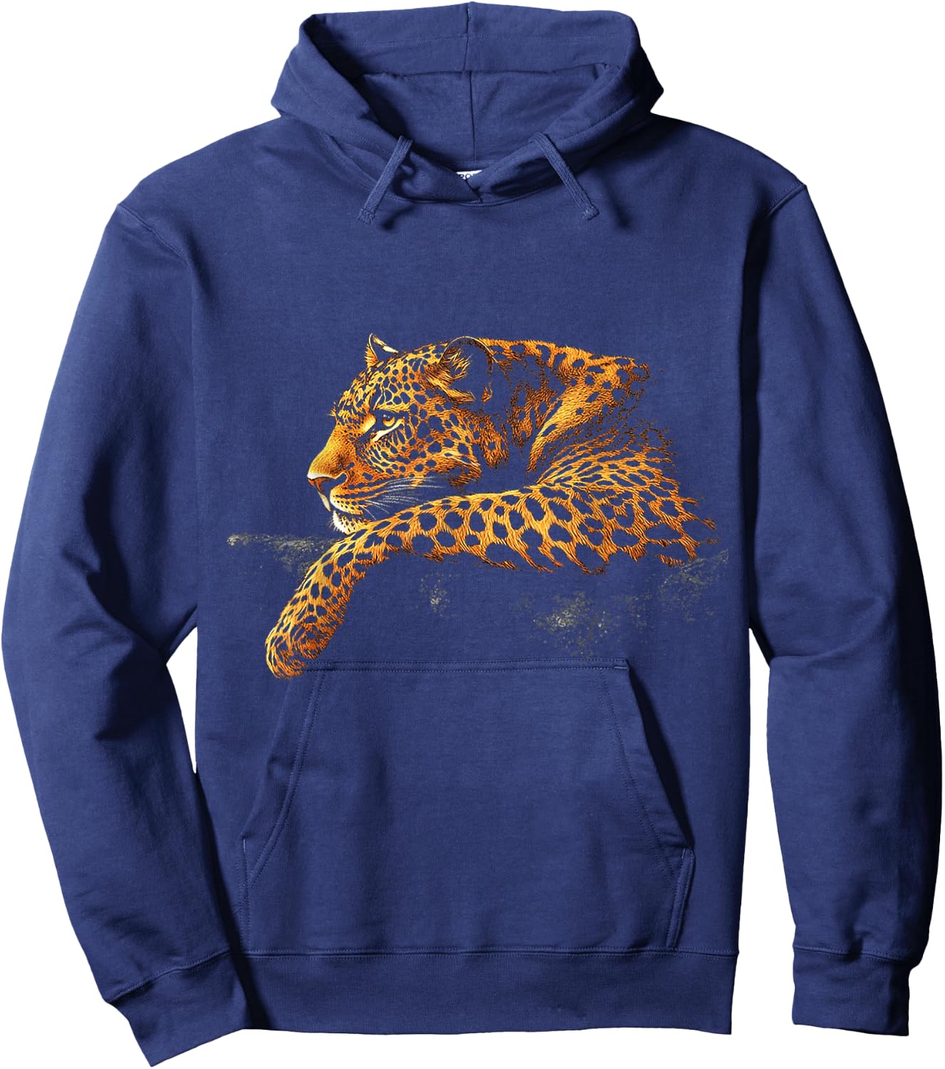 Leopard Animal Graphic Artwork Leopard Hoodie - Hoodie | Navy
