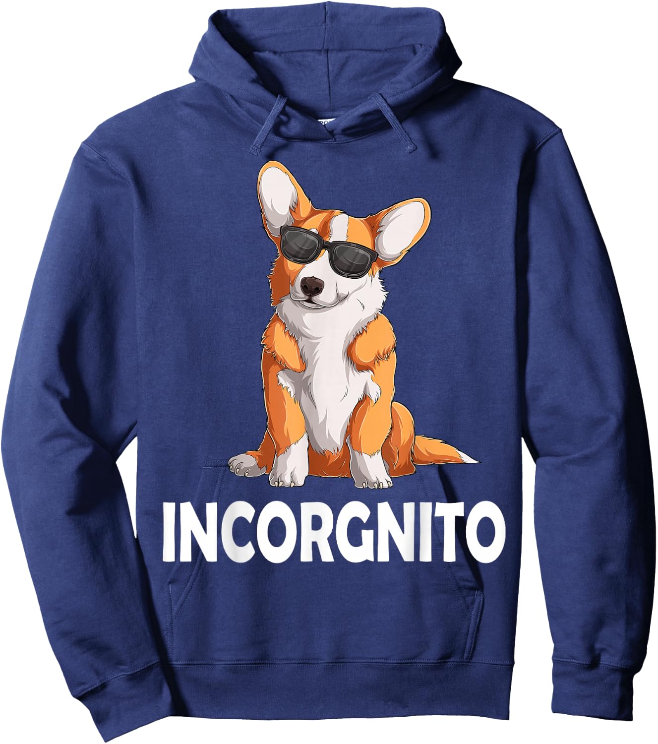 Lustiger walisischer Corgi mit Sonnenbrille für Hunderasse – Incorgnito Hoodie - Hoodie | Navy