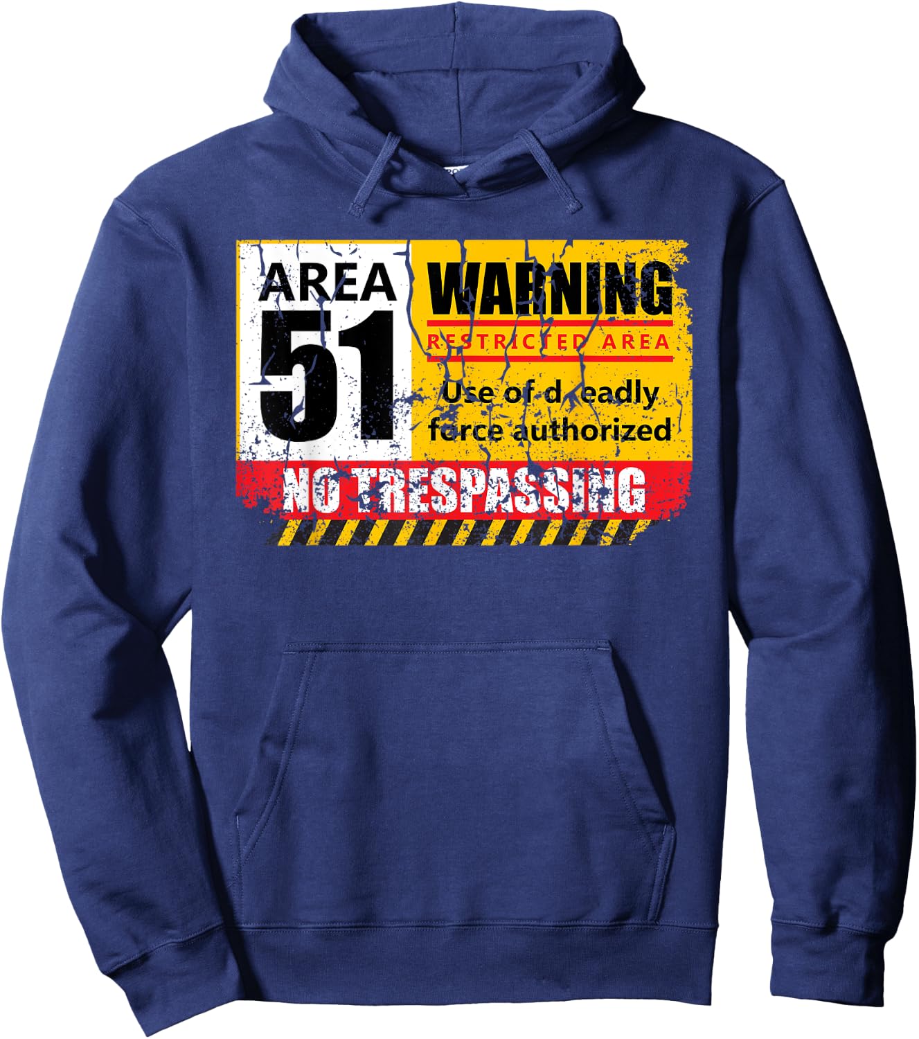Area 51 No Trespassing UFO Shirt Hoodie - Hoodie | Navy