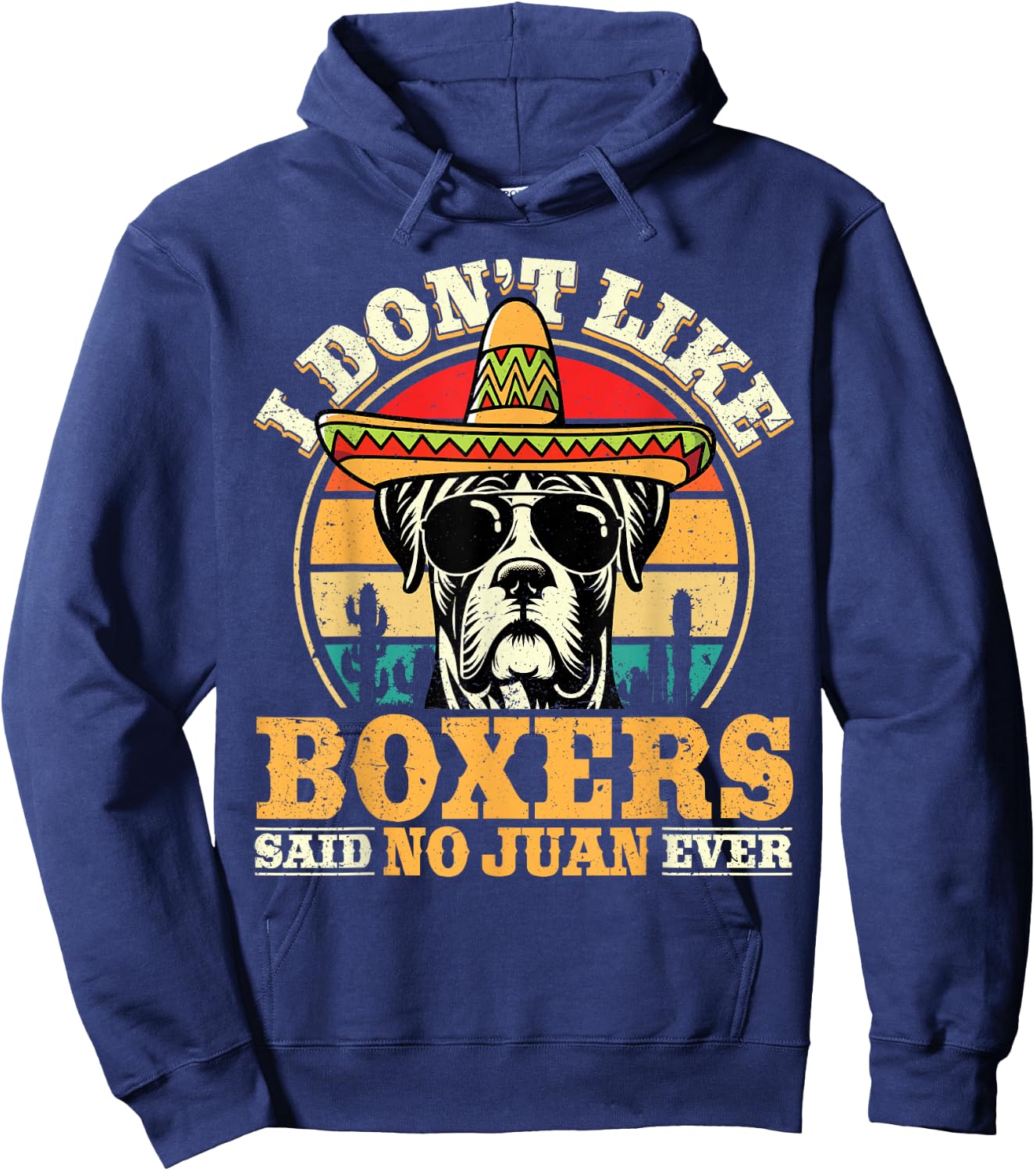 Mexican Boxer Dog Owner Cinco De Mayo Boxer Hoodie - Hoodie | Navy