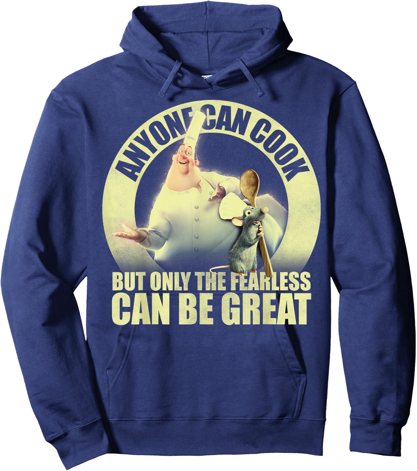 Disney Pixar Ratatouille Anyone Can Cook Vintage Badge Hoodie - Hoodie | Navy