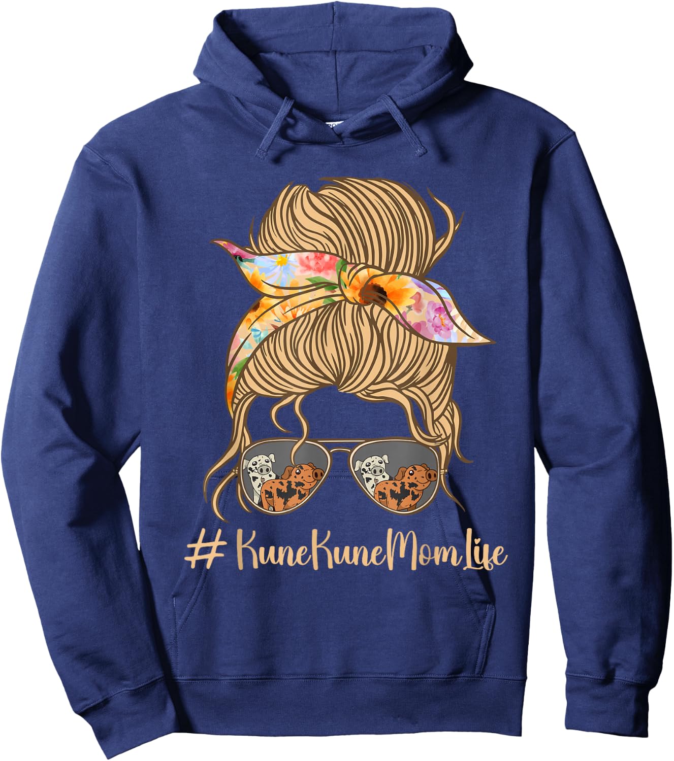 Kune Kune Pig Mom Miniature Pig Breeder KuneKune Pig Lover Hoodie - Hoodie | Navy