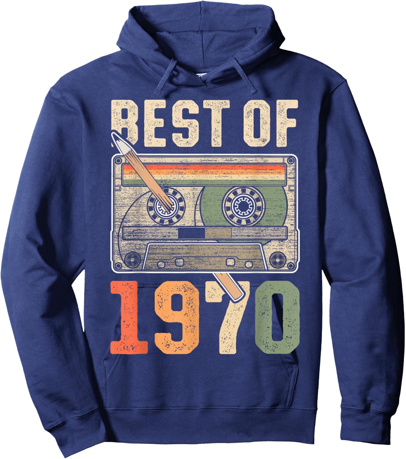 Best of 1970 Old Cassette 56th Birthday Retro Hoodie - Hoodie | Navy