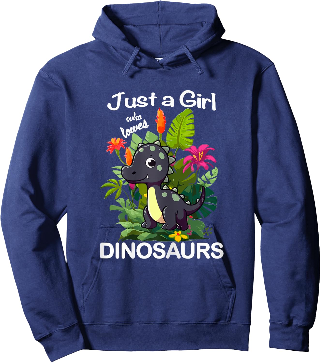 Just a Girl Who Loves Dinosaurs Dino Hoodie - Hoodie | Navy
