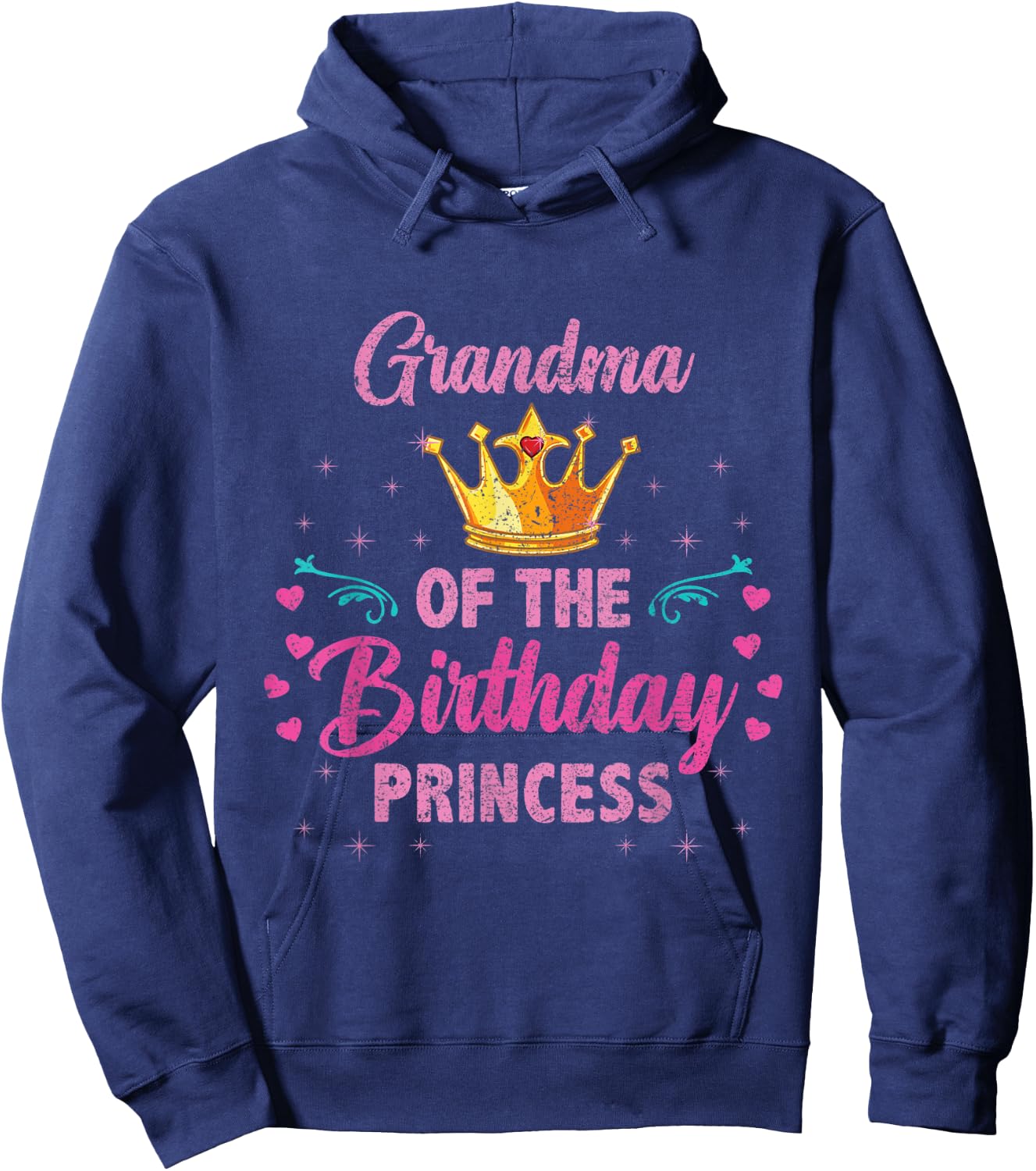 Grandma Of The Birthday Princess Vintage Hoodie - Hoodie | Navy