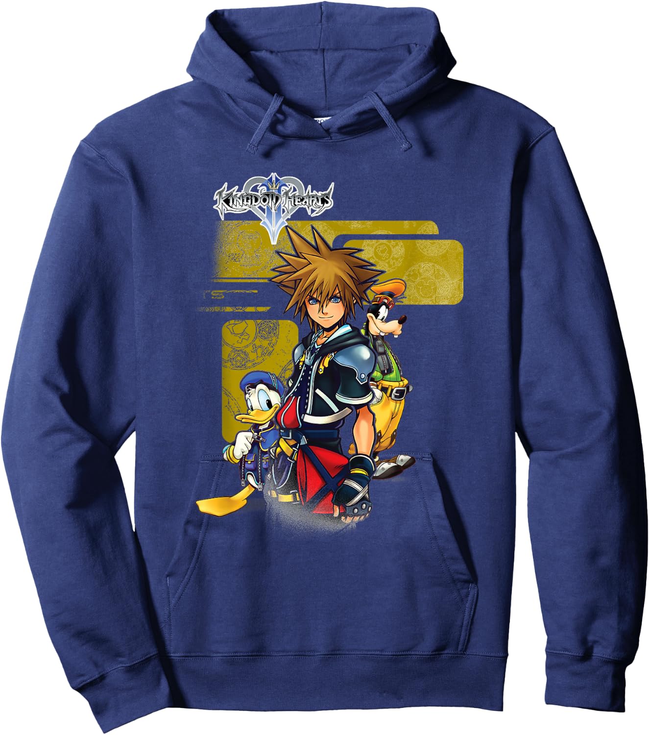 Disney Kingdom Hearts Kingdom Warriors Tiles Chest Portrait Hoodie - Hoodie | Navy