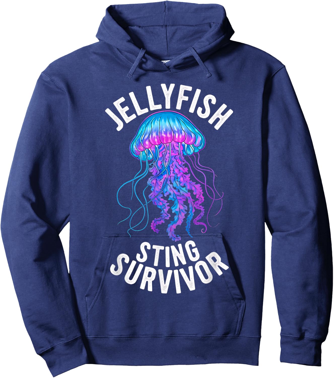Sarcastic Jellyfish Sting Survivor Aquarist Ocean Survivor Hoodie - Hoodie | Navy