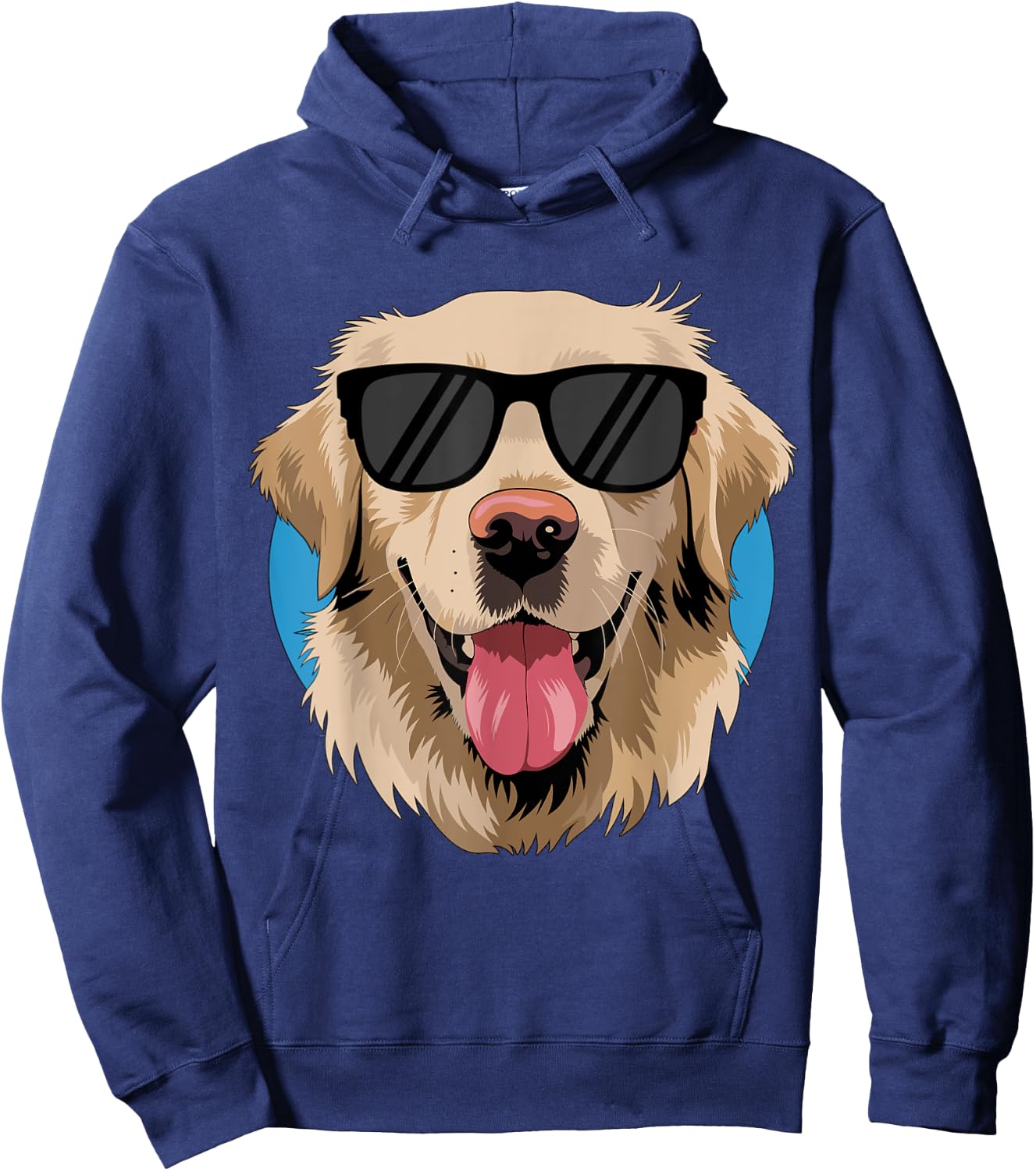 Golden Retriever with Sunglasses Hoodie - Hoodie | Navy