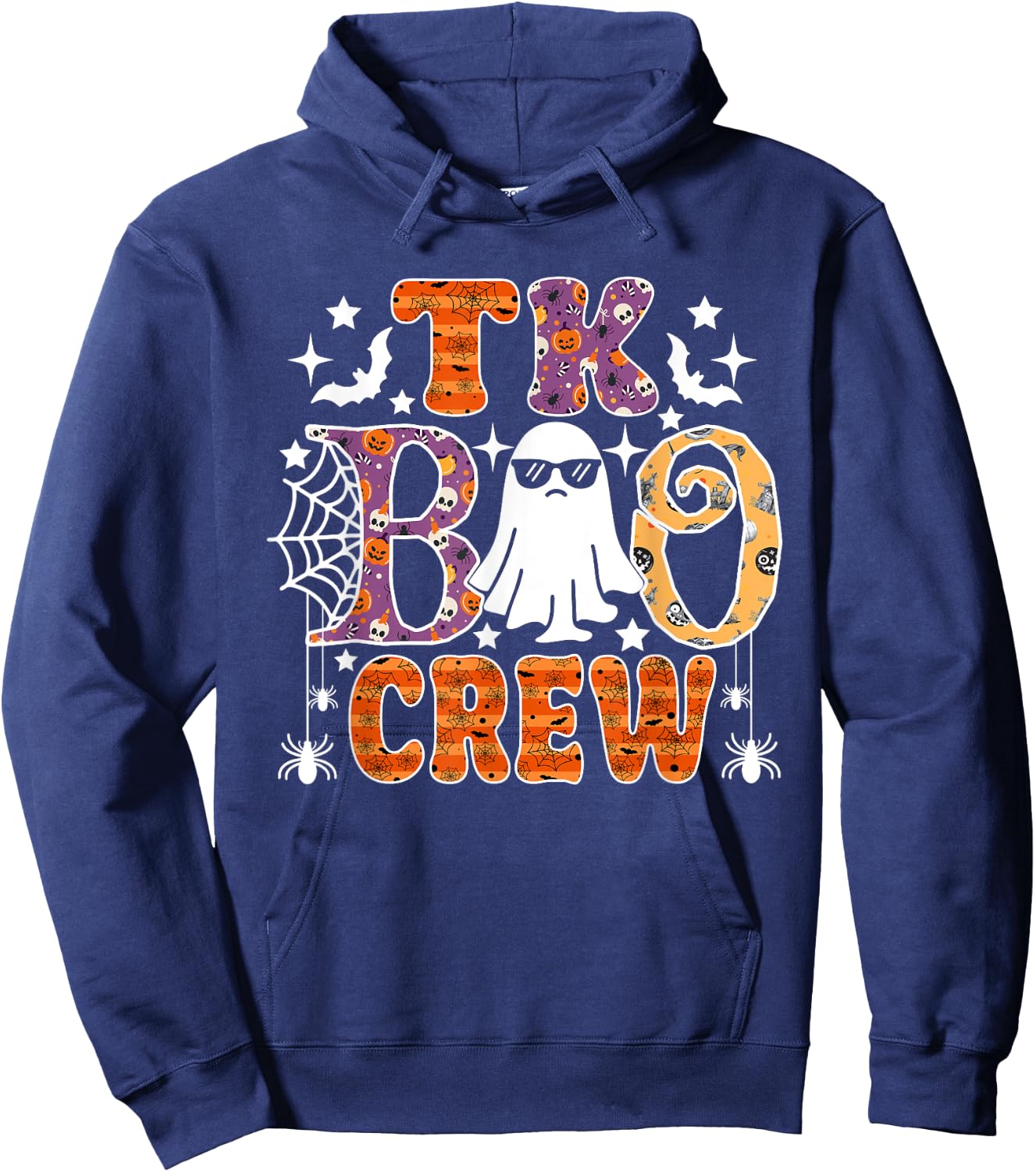 TK Boo Crew Funny Ghost Halloween Teachers Students Hoodie - Hoodie | Navy